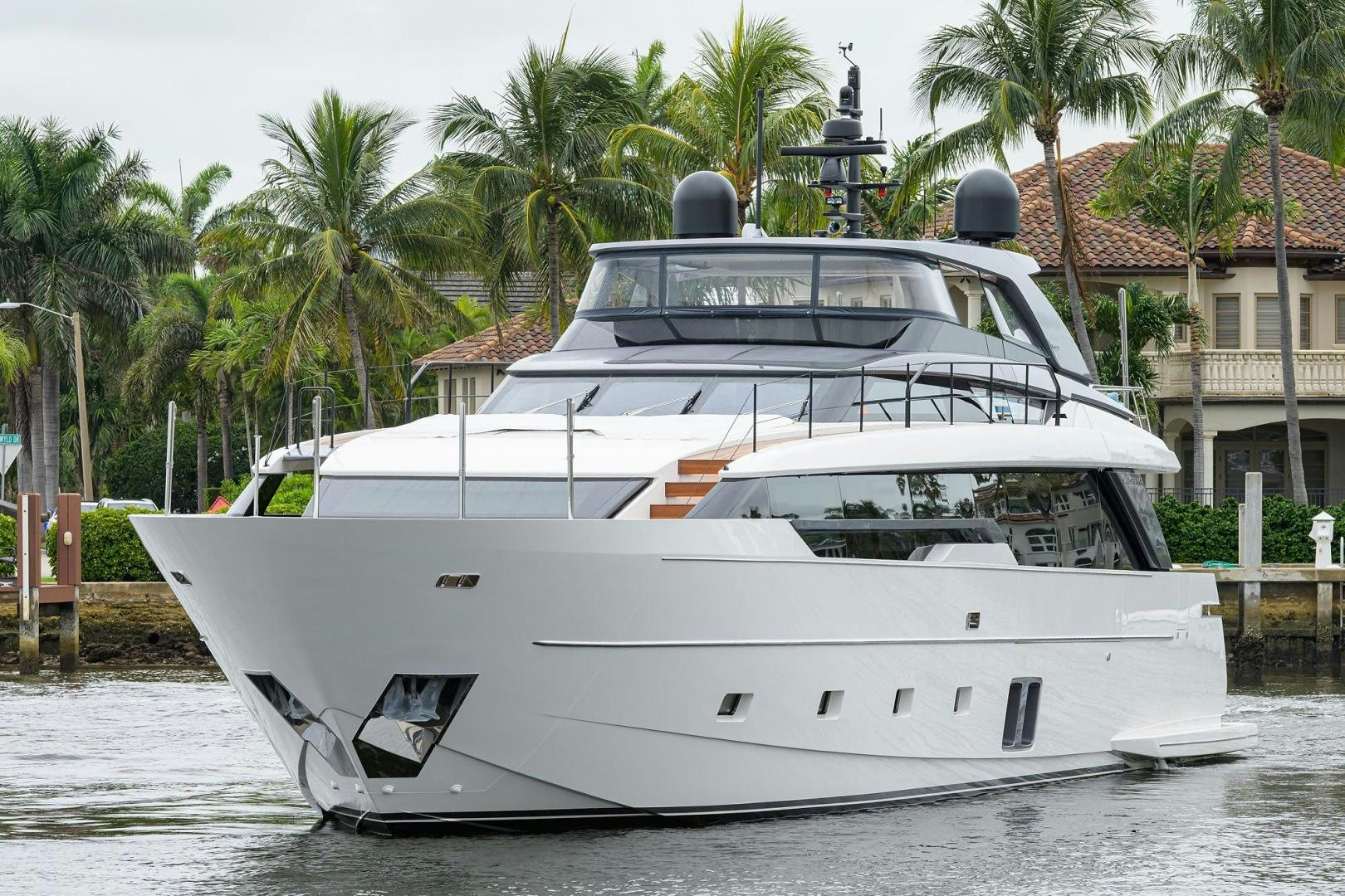 a white yacht on the water aboard NINIPOP XL Yacht for Sale