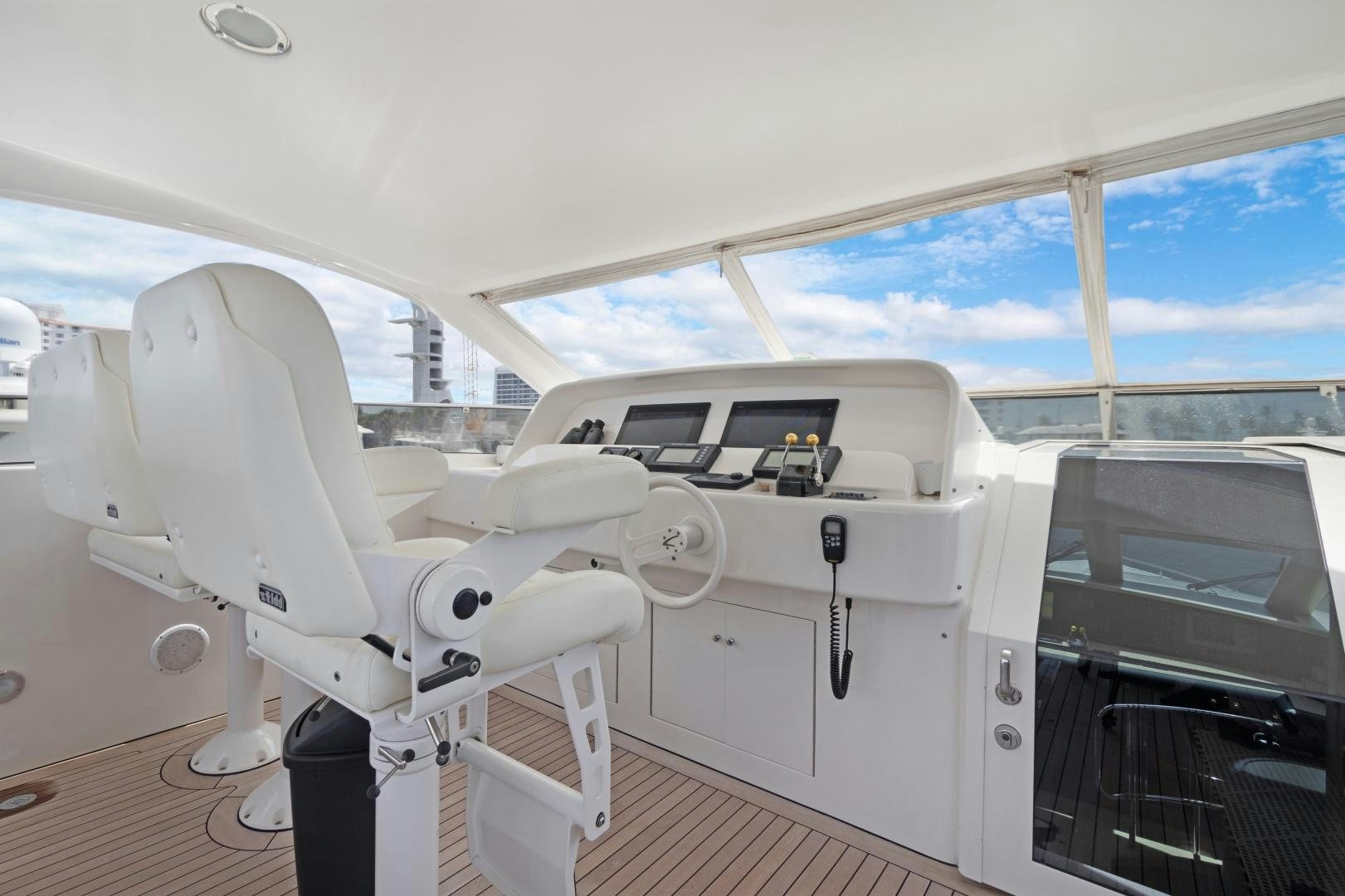 inside of a white car aboard BELLA GIORNATA Yacht for Sale