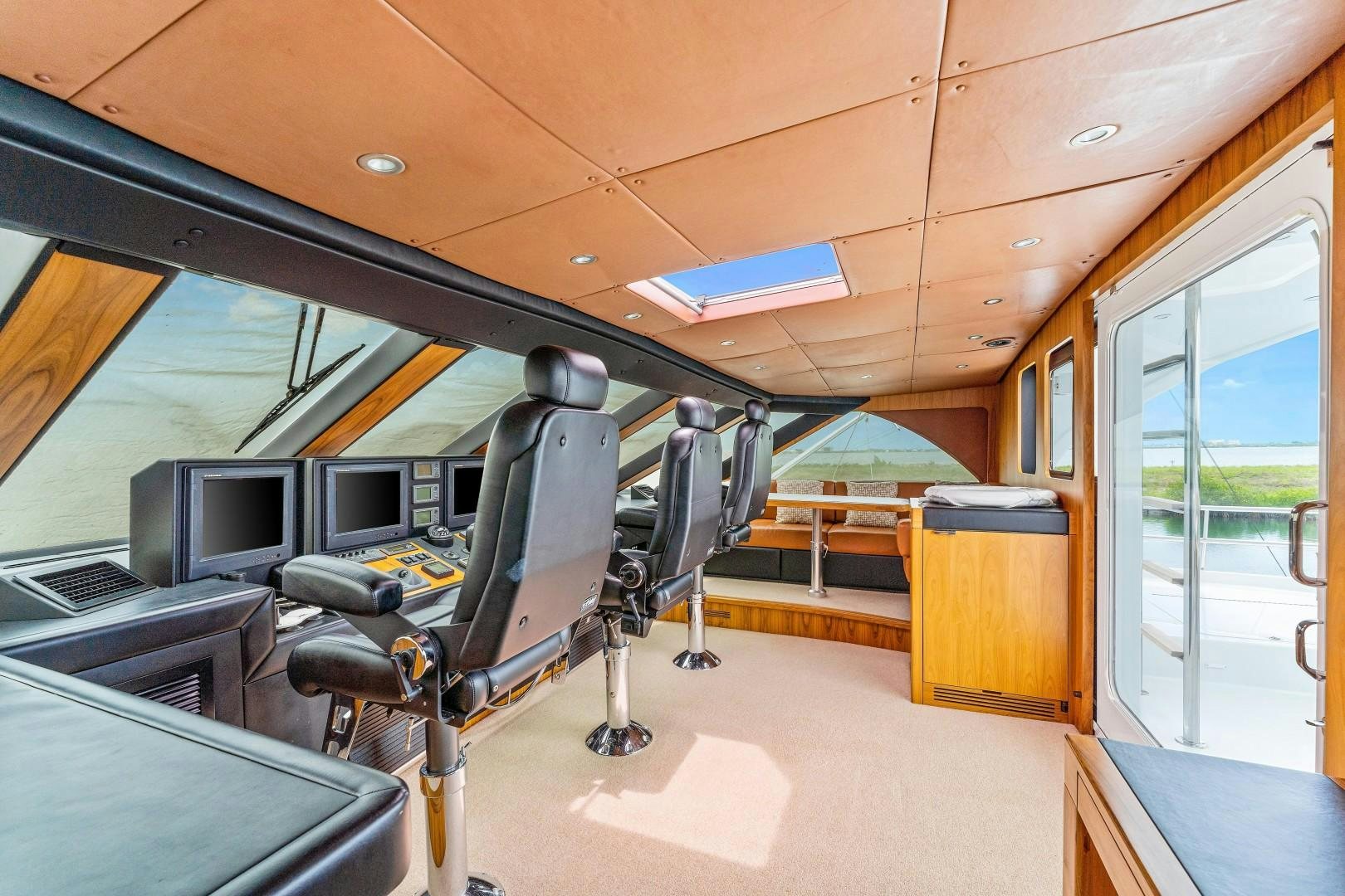 inside of a vehicle aboard No Name Yacht for Sale