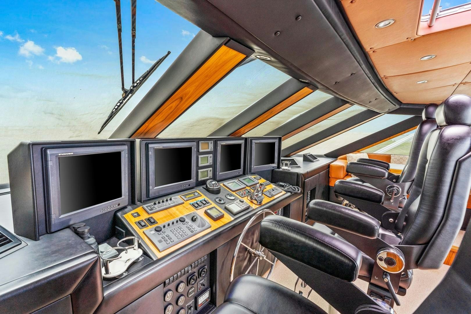 inside of a plane aboard No Name Yacht for Sale