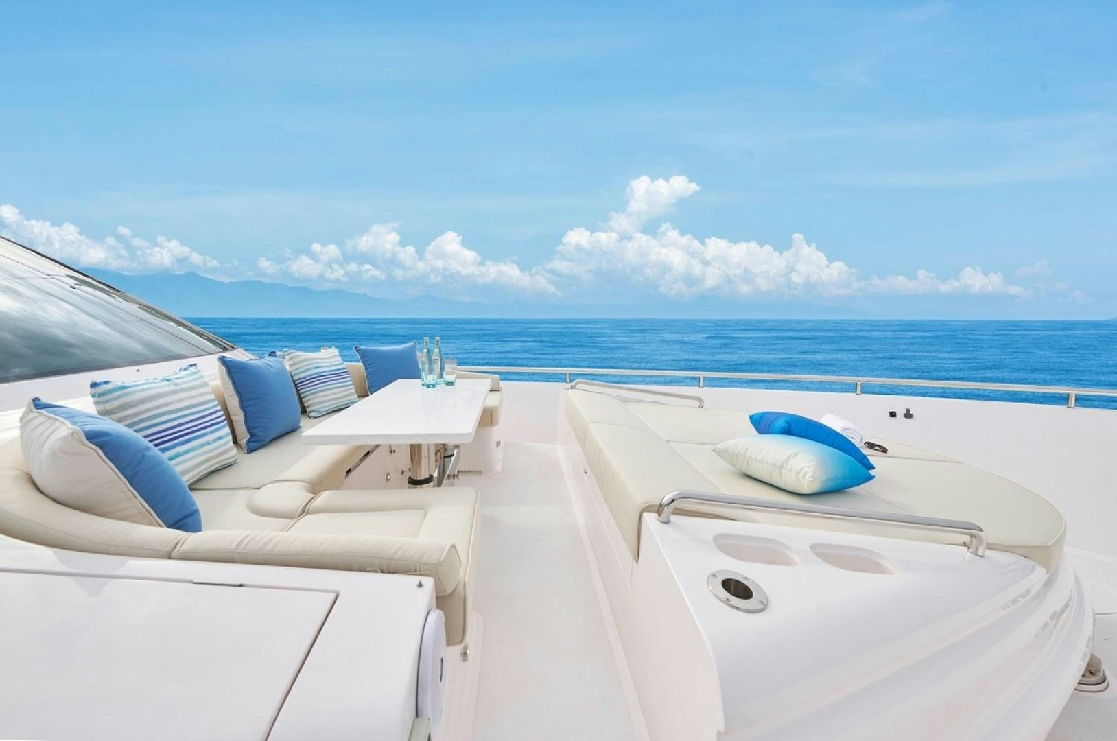 a couple of beds on a boat aboard E90 922 Yacht for Sale