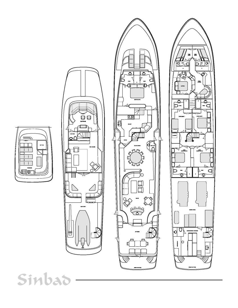 diagram aboard SINBAD Yacht for Sale