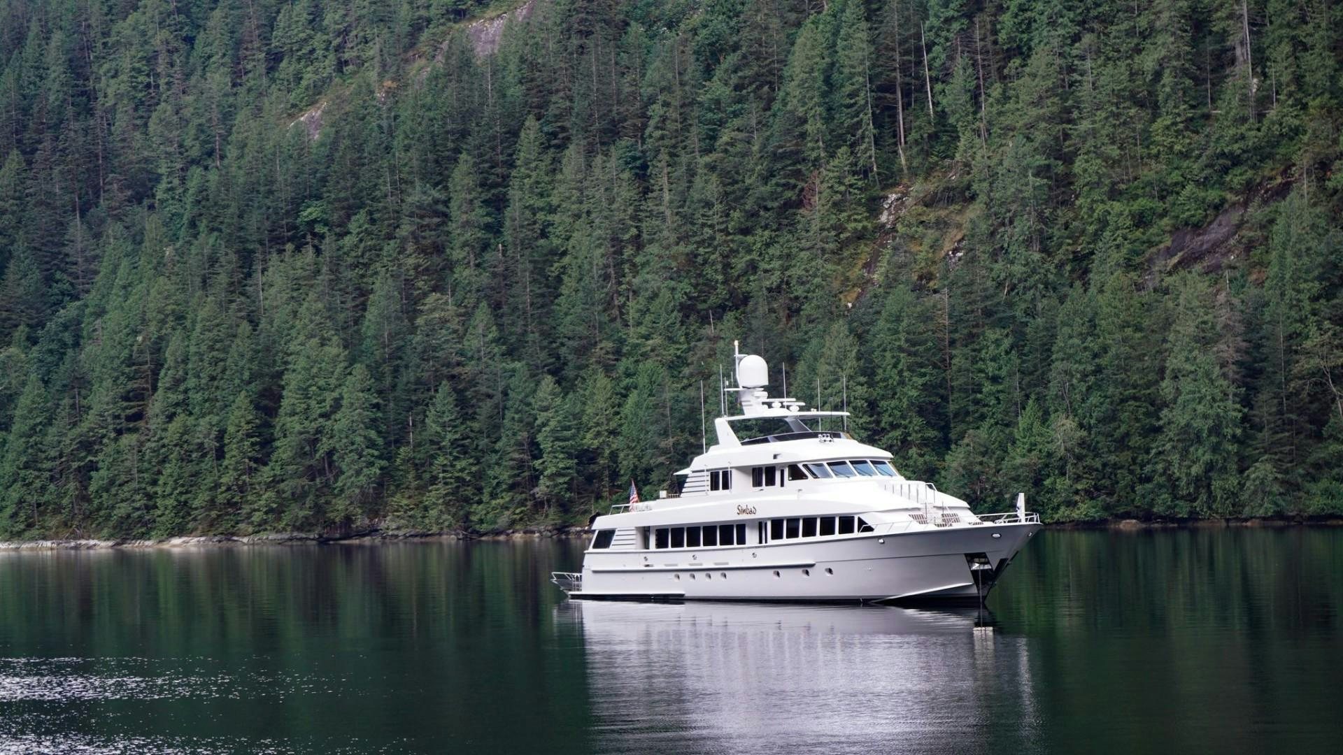 a white yacht in a lake aboard SINBAD Yacht for Sale