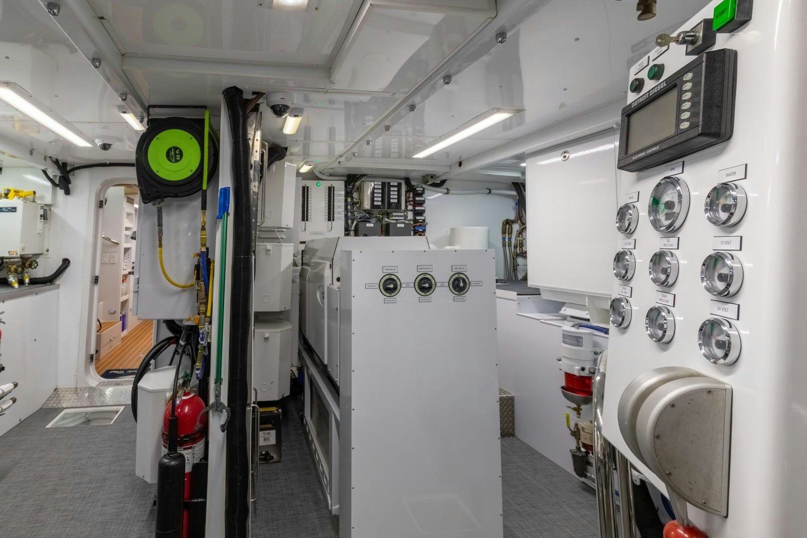a room with white machines aboard SINBAD Yacht for Sale