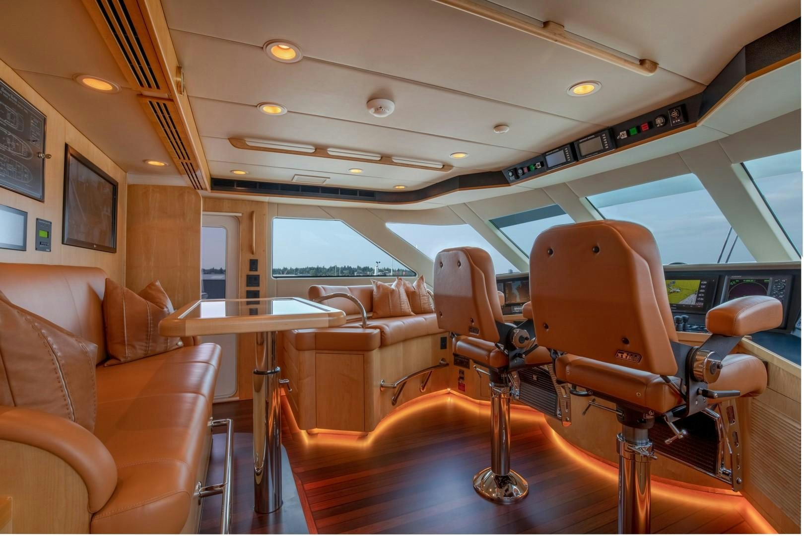 inside of a train car aboard SINBAD Yacht for Sale