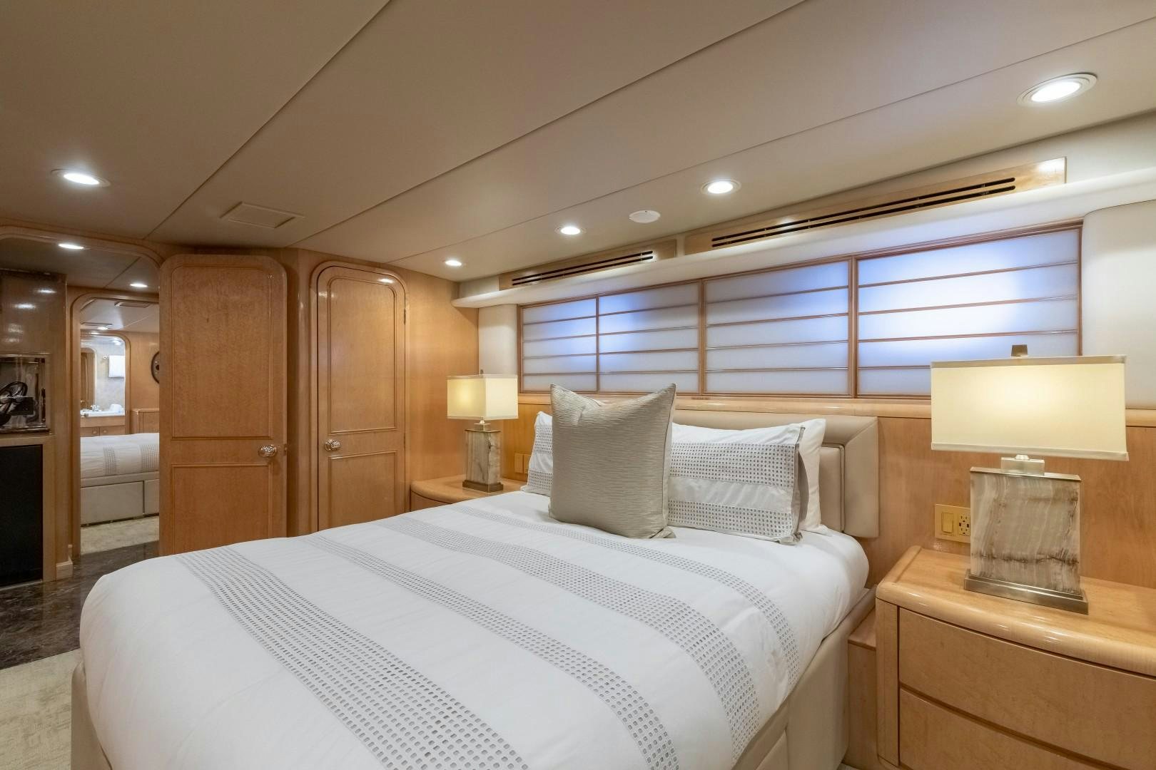 a bed in a room aboard SINBAD Yacht for Sale