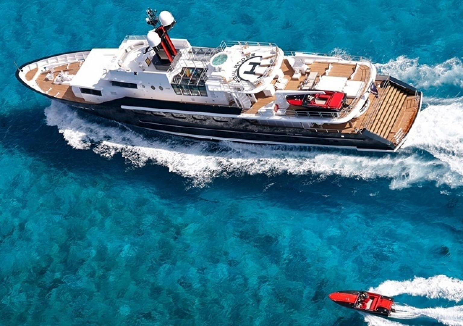 a boat in the water aboard HIGHLANDER Yacht for Sale