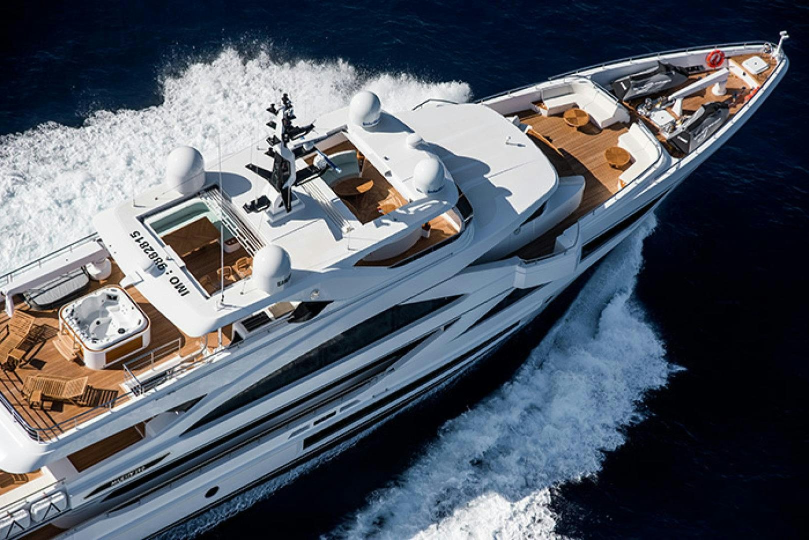 a space ship on the water aboard LIRA Yacht for Sale