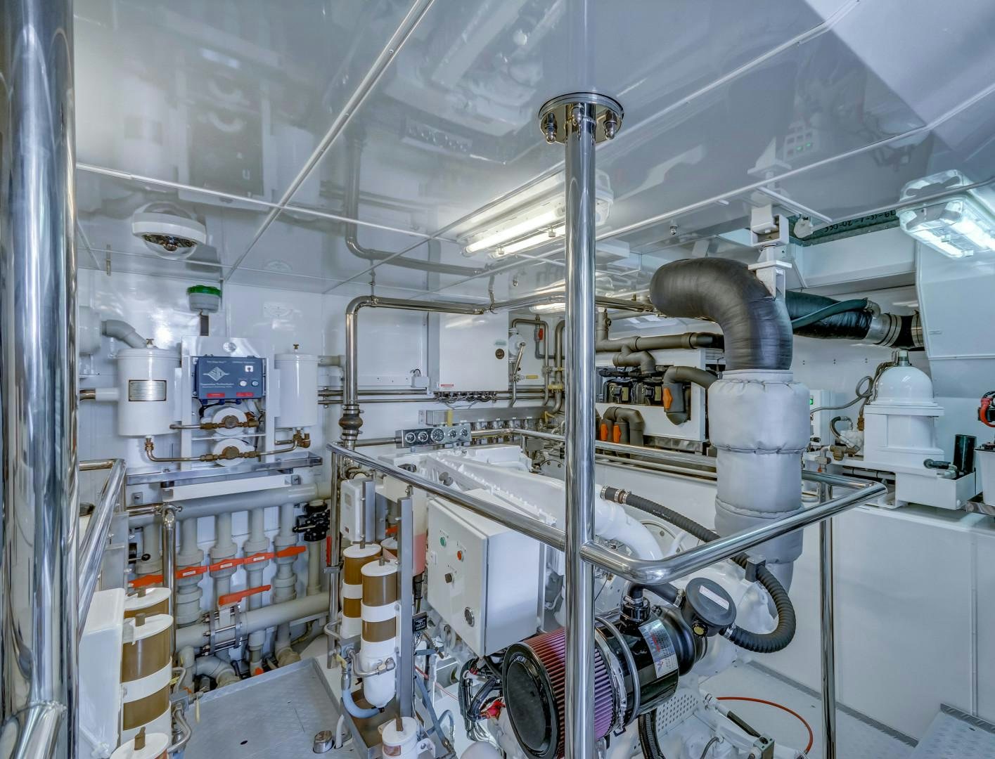 a room with machinery aboard GUSTO Yacht for Sale