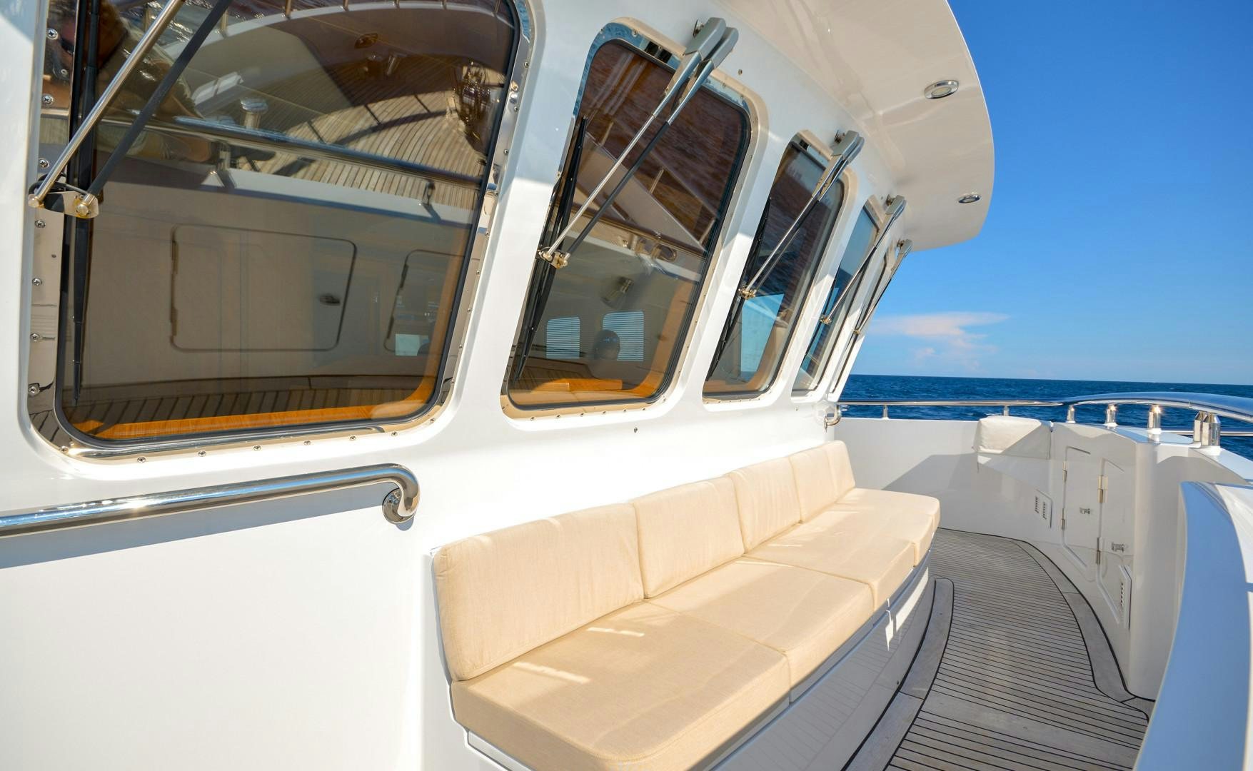 a white airplane with a person in the cockpit aboard GUSTO Yacht for Sale