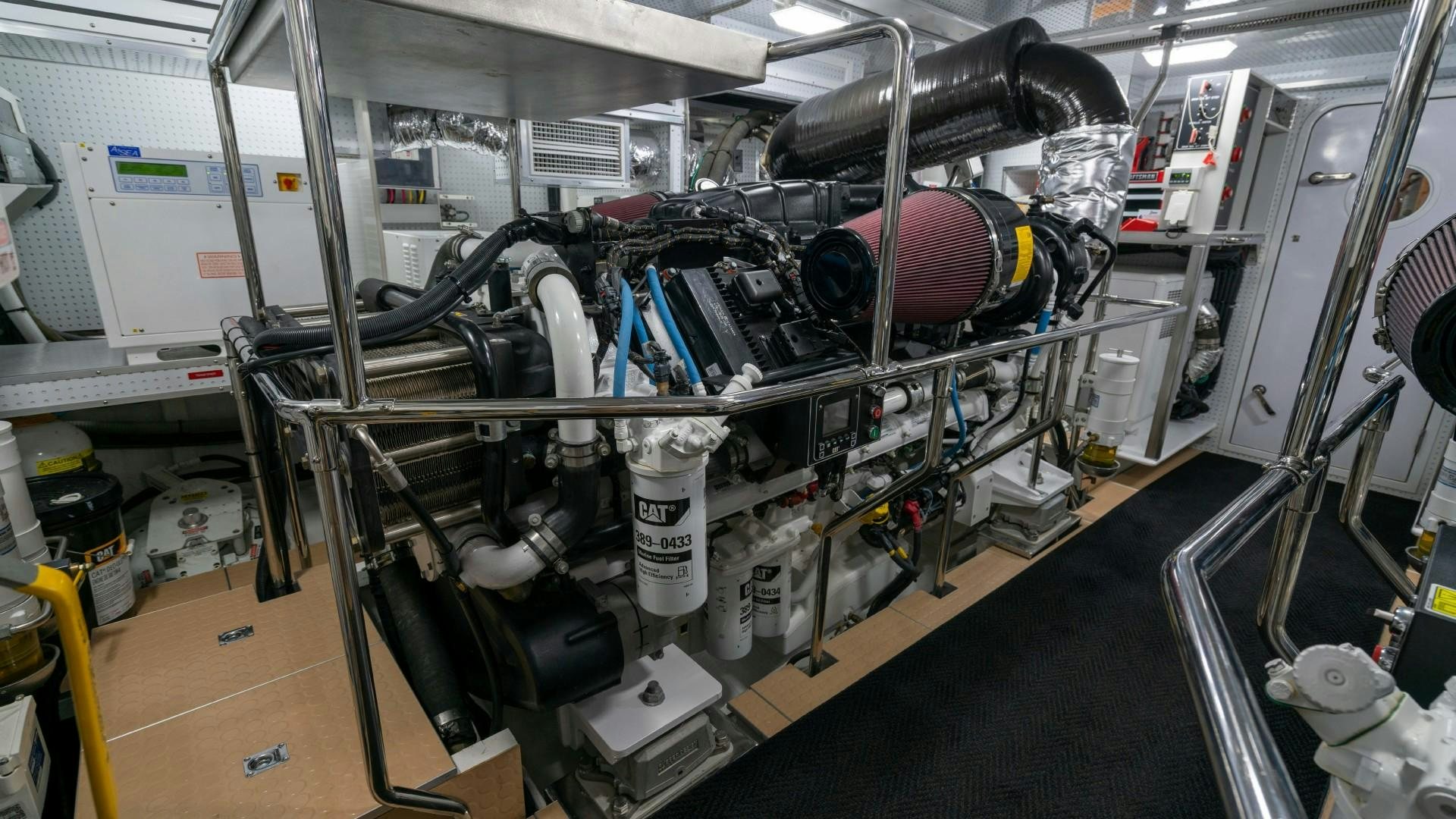 a machine with wires and tubes aboard BLUE CHIP Yacht for Sale