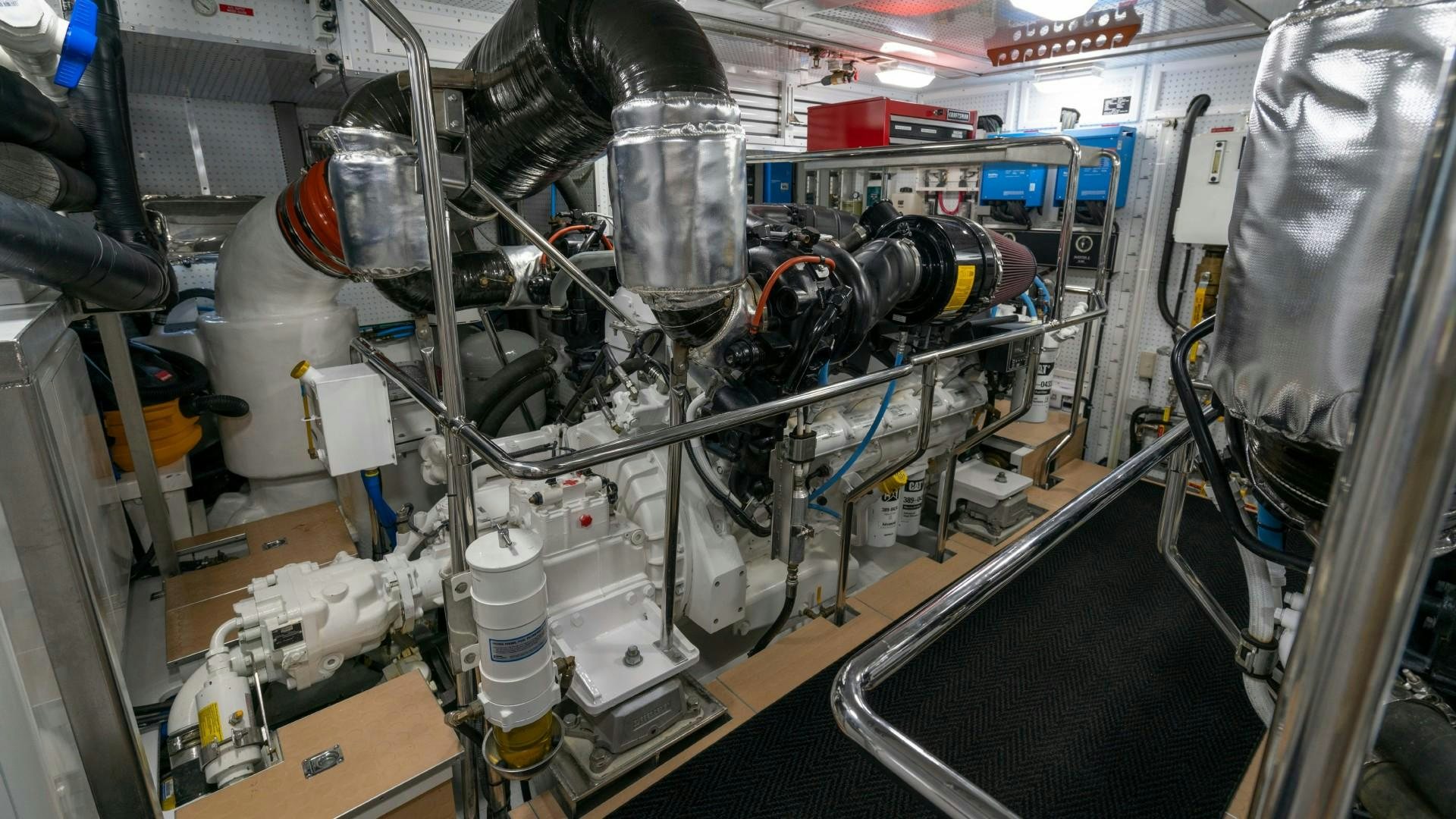 a machine with a large metal cylinder aboard BLUE CHIP Yacht for Sale