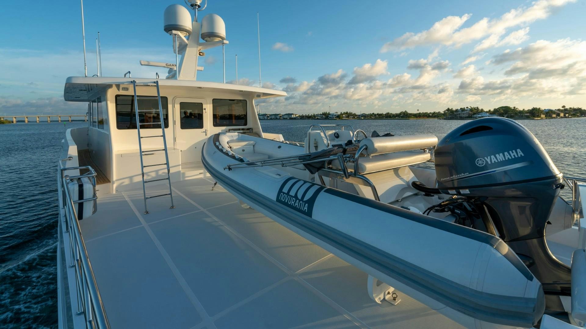 a boat on the water aboard BLUE CHIP Yacht for Sale