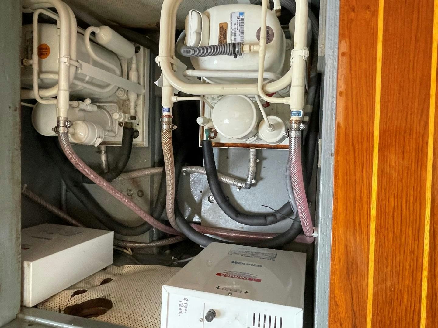 a machine with pipes aboard DANCES WITH WOLVES Yacht for Sale