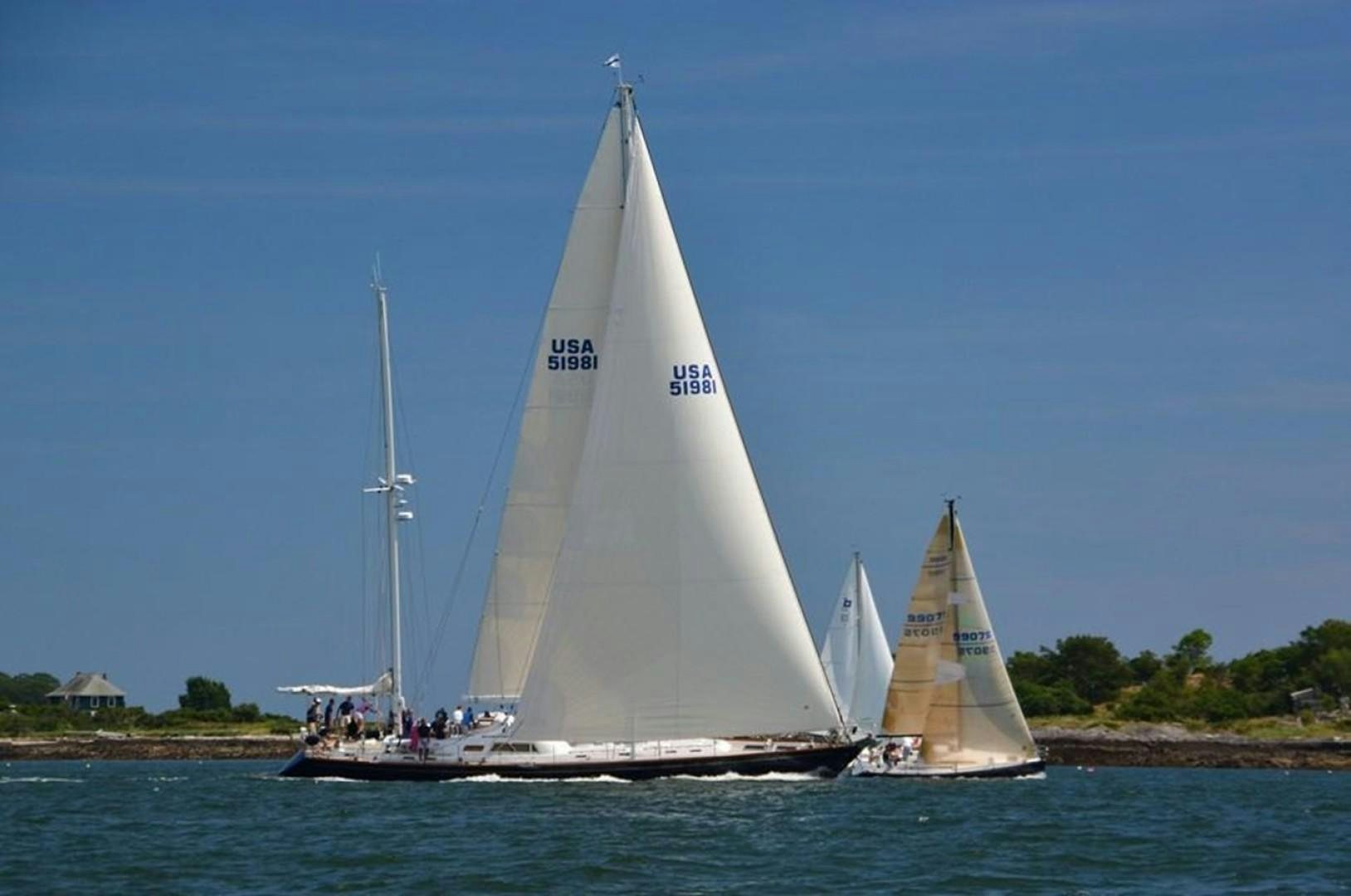 a sailboat on the water aboard DANCES WITH WOLVES Yacht for Sale