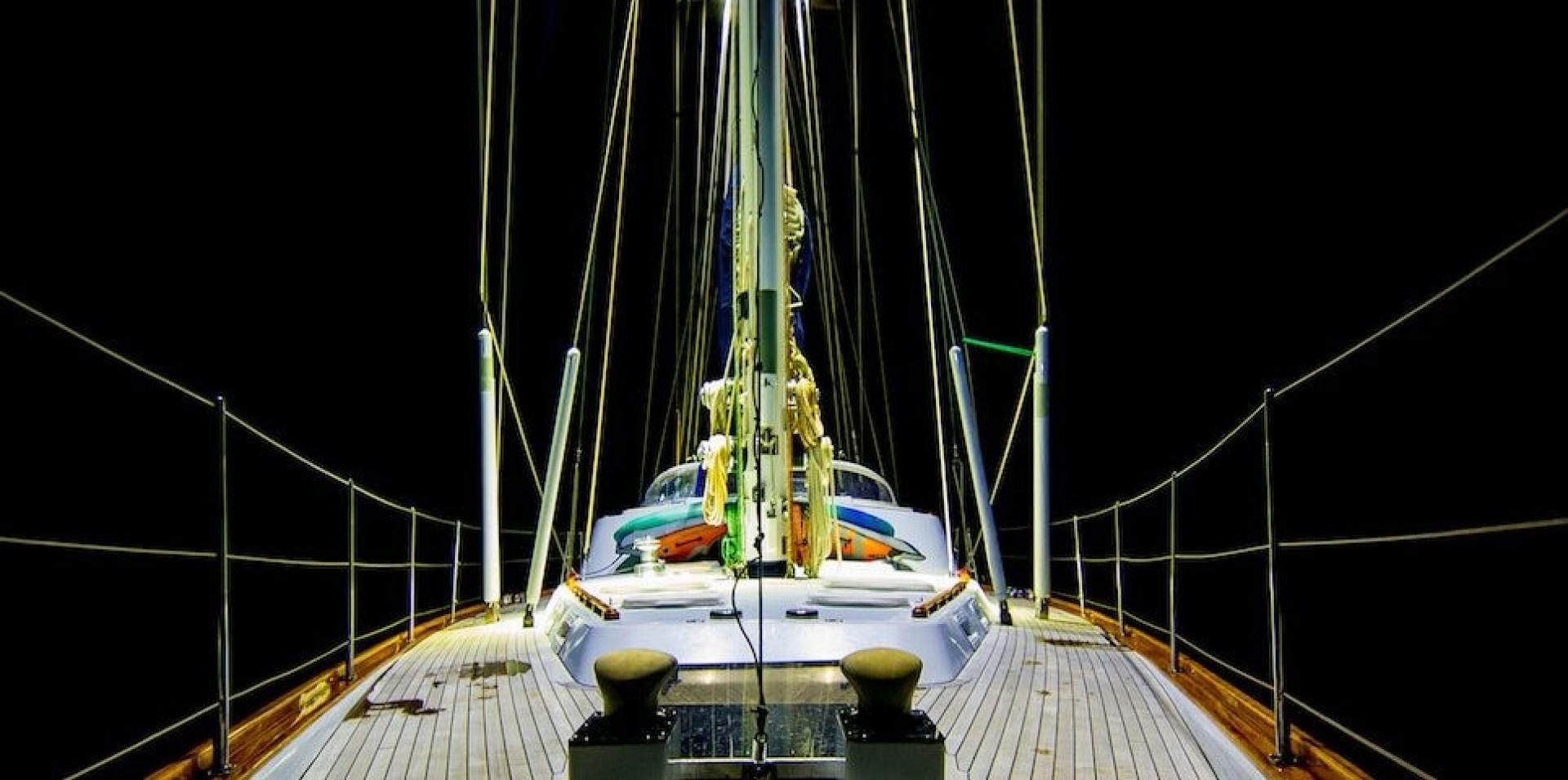 a boat on a dock aboard DANCES WITH WOLVES Yacht for Sale
