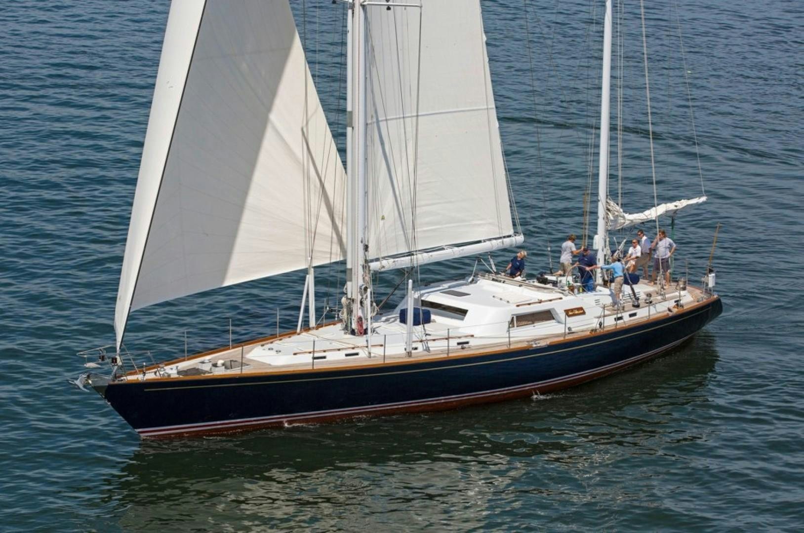 a boat with people on it aboard DANCES WITH WOLVES Yacht for Sale