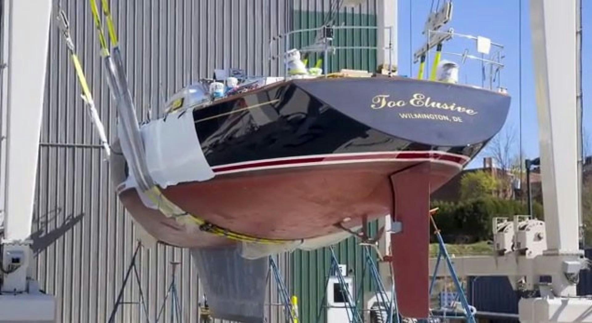 a red and white boat aboard DANCES WITH WOLVES Yacht for Sale