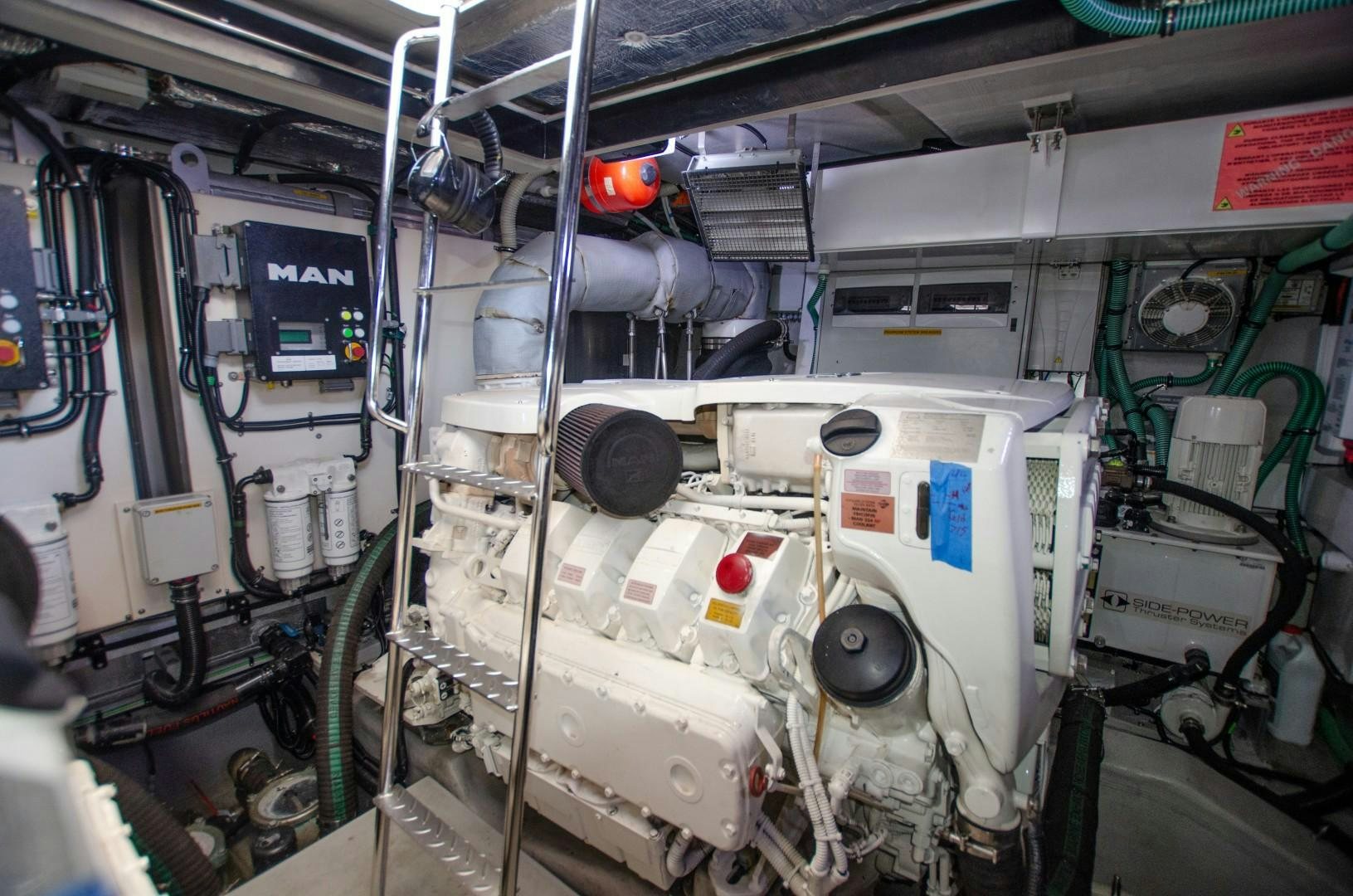 a large machine with many wires aboard No Name Yacht for Sale