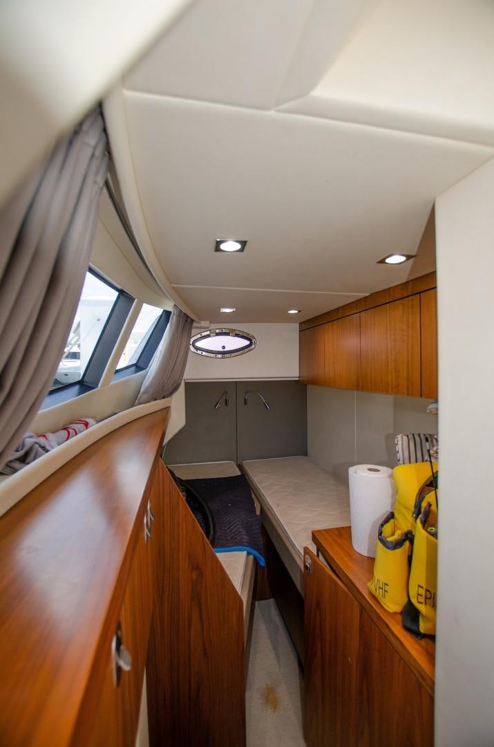 a kitchen with a sink and cabinets aboard No Name Yacht for Sale