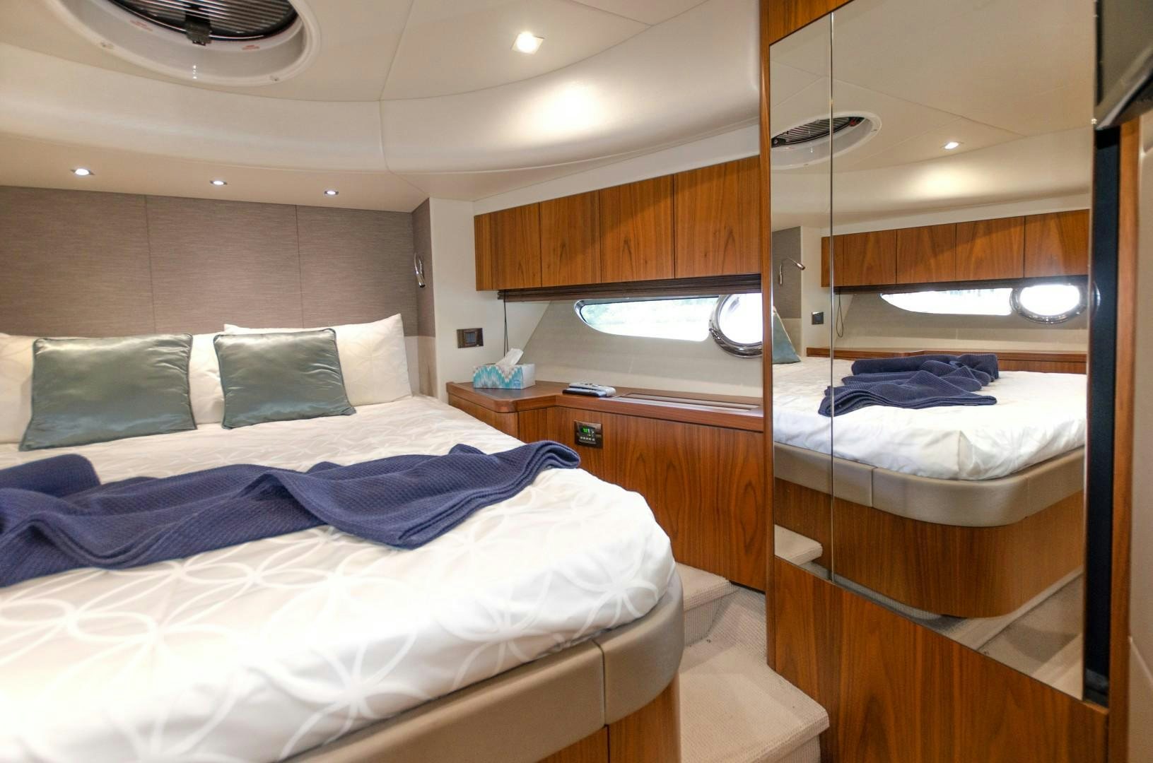 a room with two beds aboard No Name Yacht for Sale