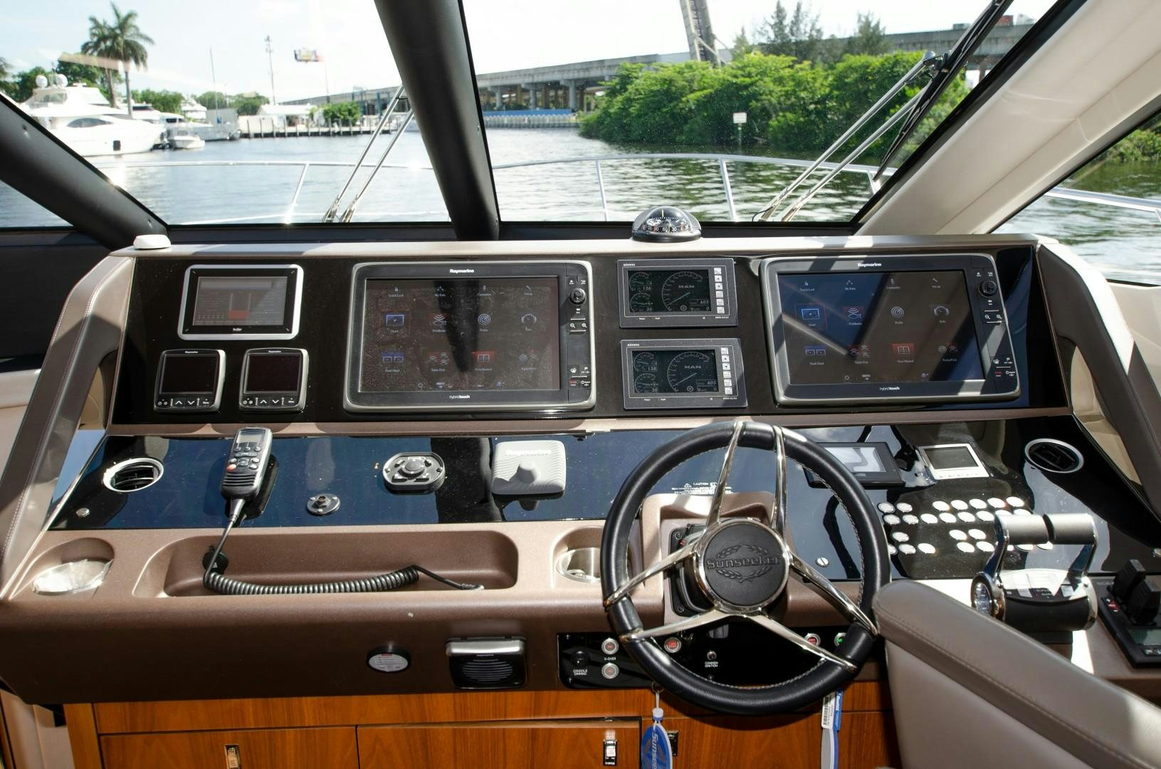 inside of a car aboard No Name Yacht for Sale