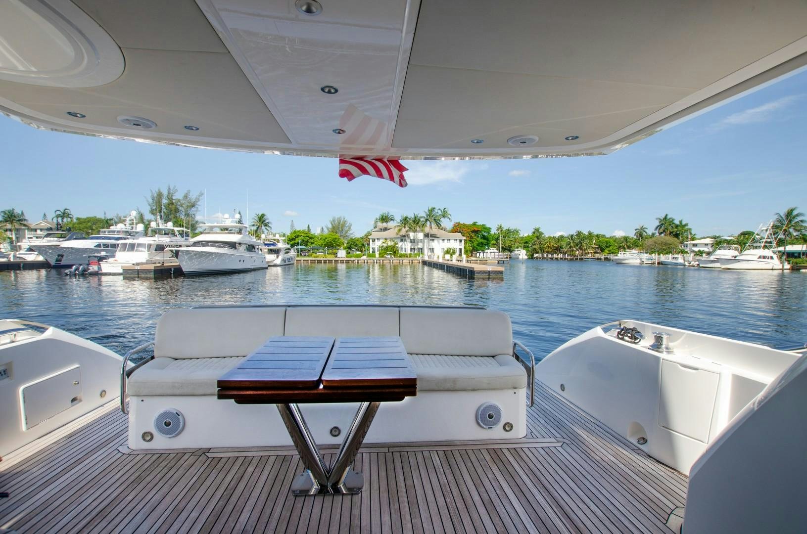 a table on a boat aboard No Name Yacht for Sale