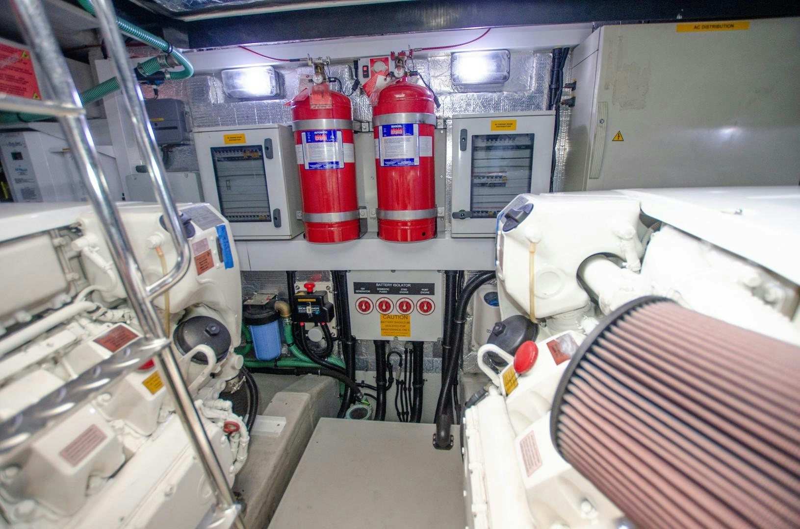 a room with machinery and pipes aboard No Name Yacht for Sale