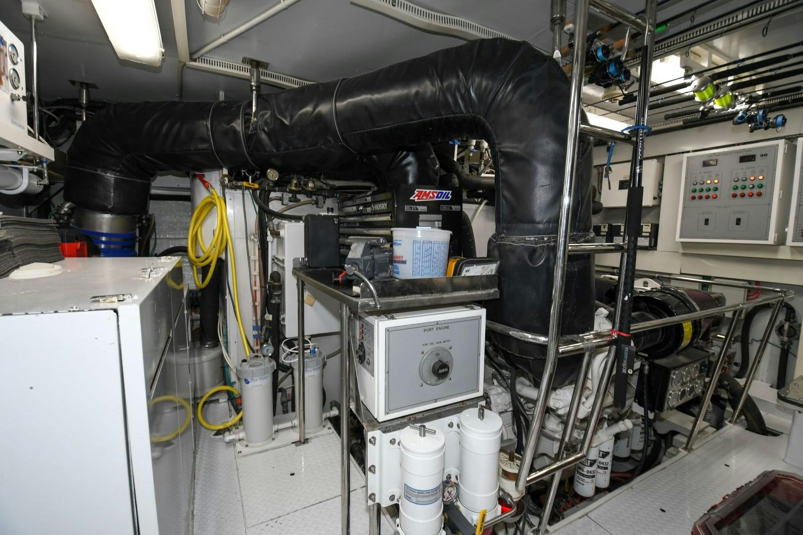 a machine with wires aboard WARHORSE Yacht for Sale