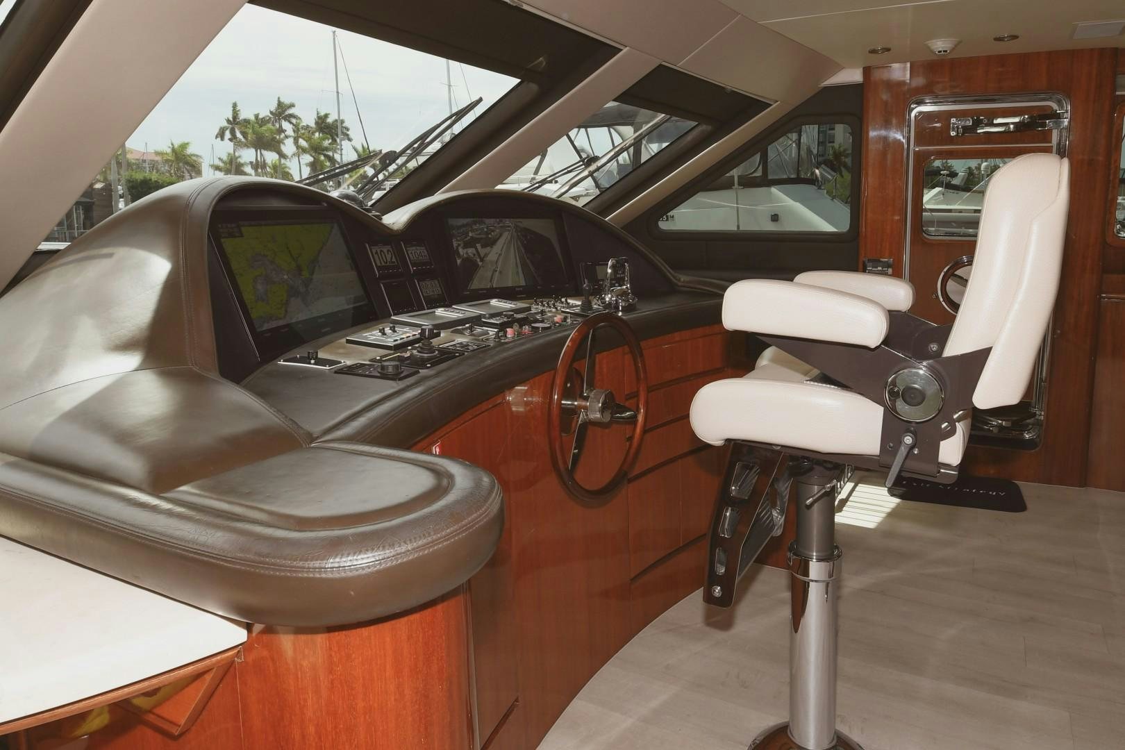 the interior of a car aboard WARHORSE Yacht for Sale