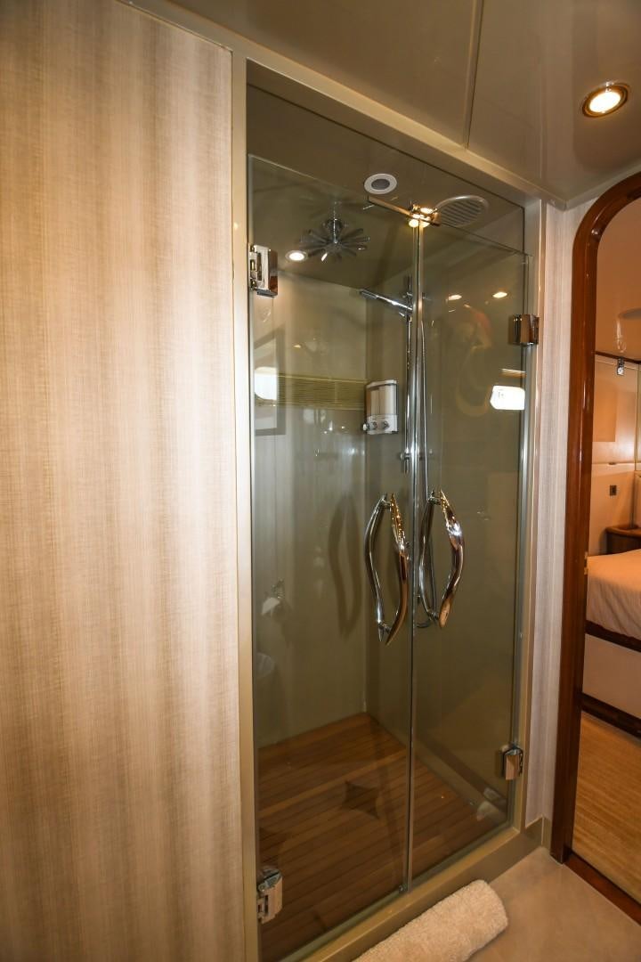 a shower unit in a bathroom aboard WARHORSE Yacht for Sale
