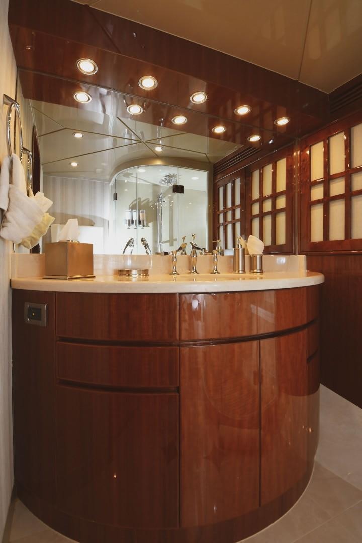 a counter with a sink and cabinets aboard WARHORSE Yacht for Sale