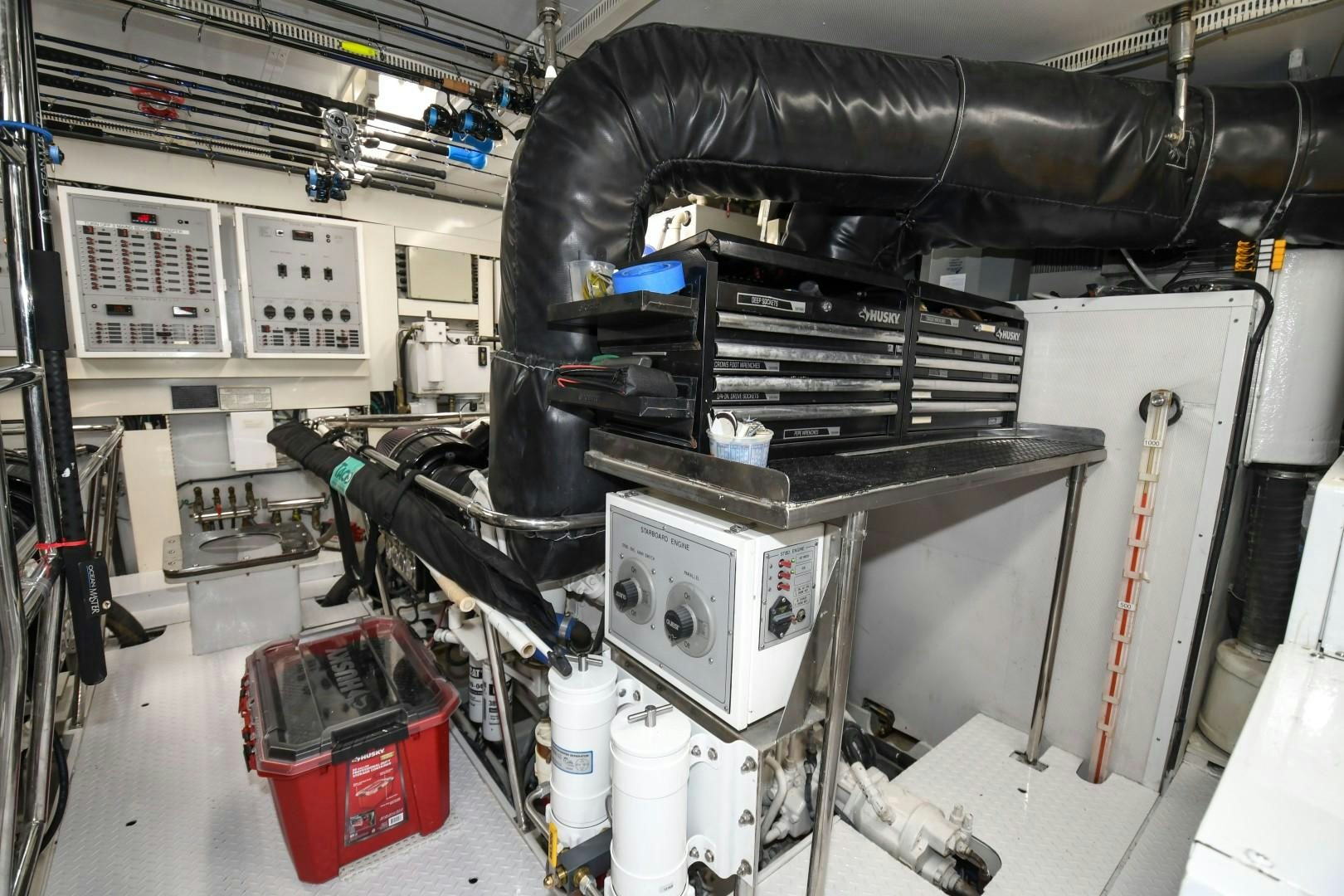 a machine in a room aboard WARHORSE Yacht for Sale