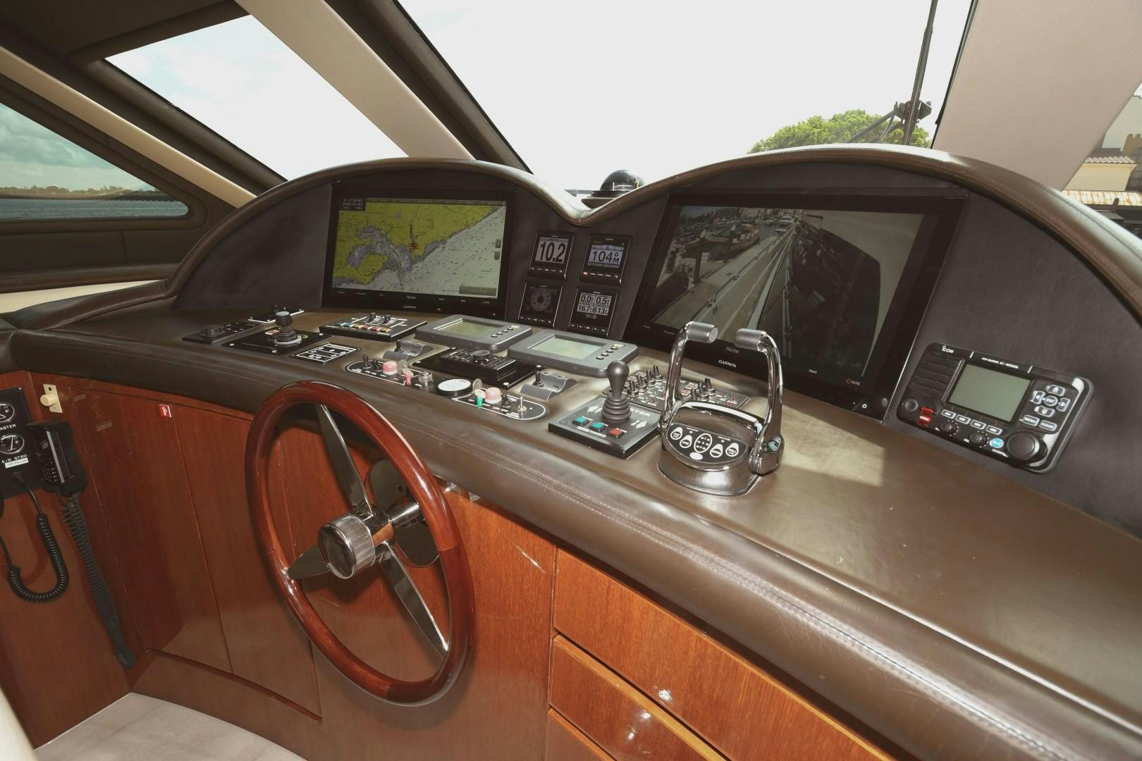 inside of a car aboard WARHORSE Yacht for Sale