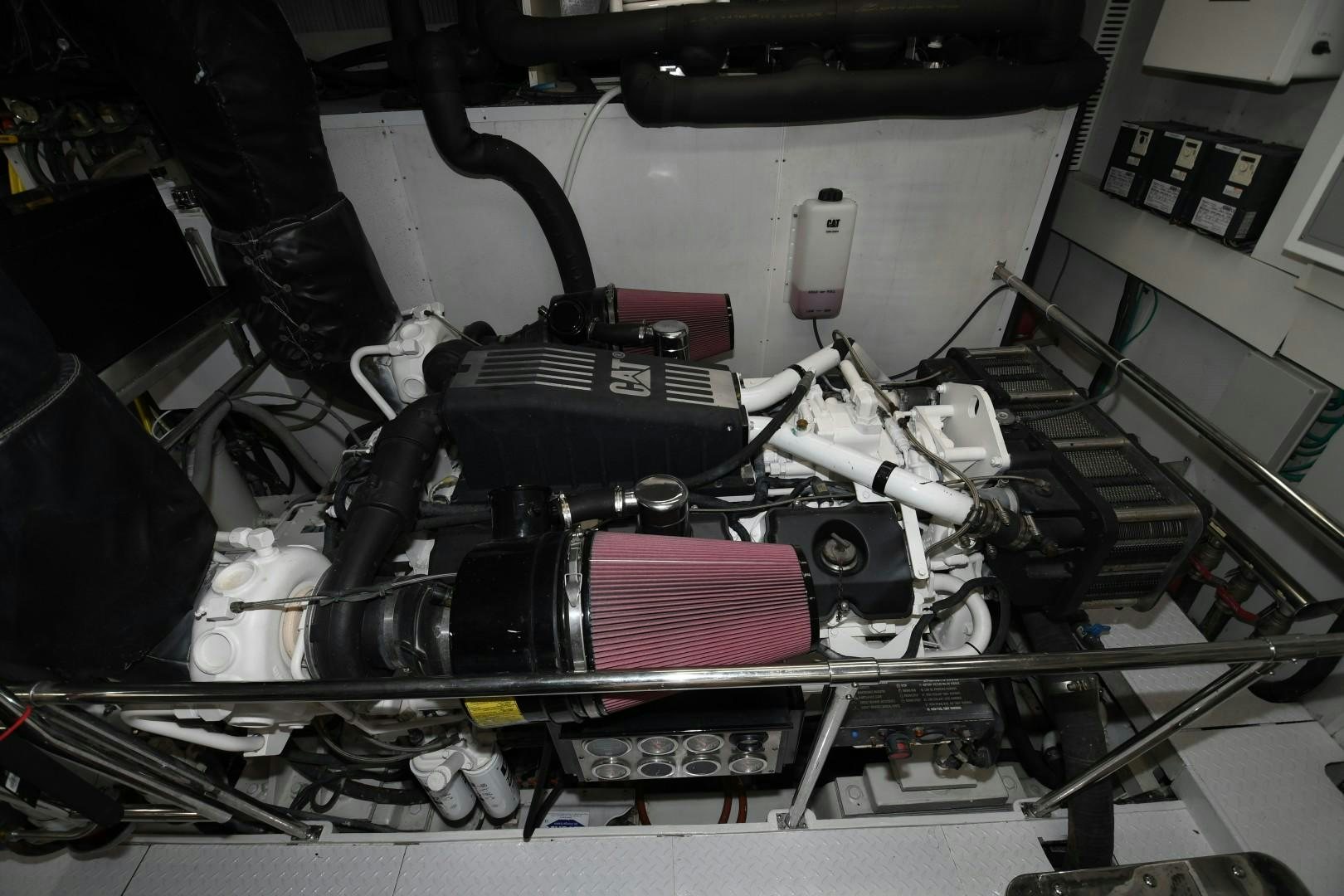 a car engine with a red and black engine aboard WARHORSE Yacht for Sale