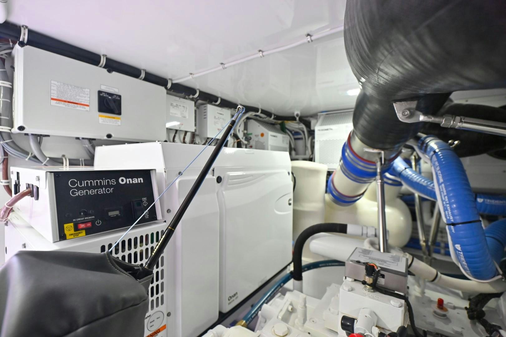 close-up of a machine aboard Fish Tank Yacht for Sale