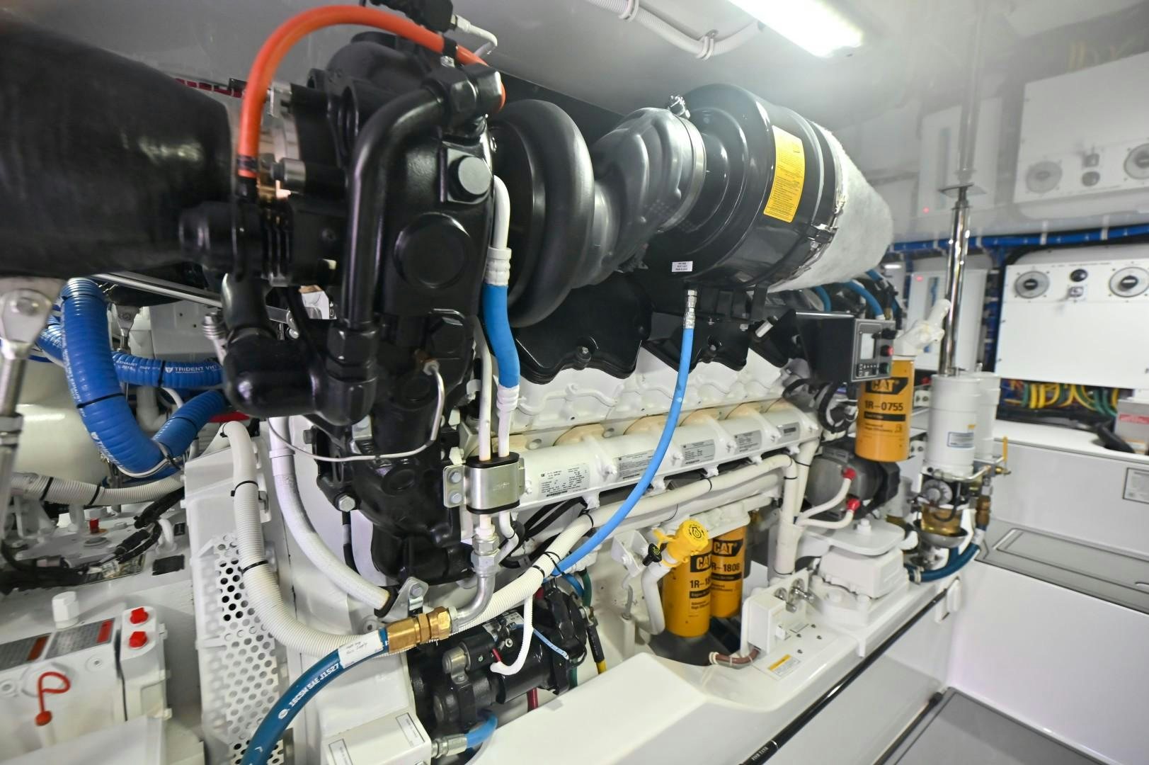 a machine with wires aboard Fish Tank Yacht for Sale