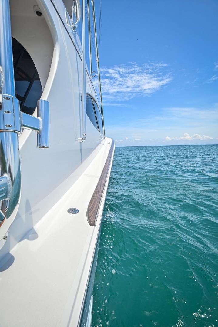 a boat on the water aboard Fish Tank Yacht for Sale