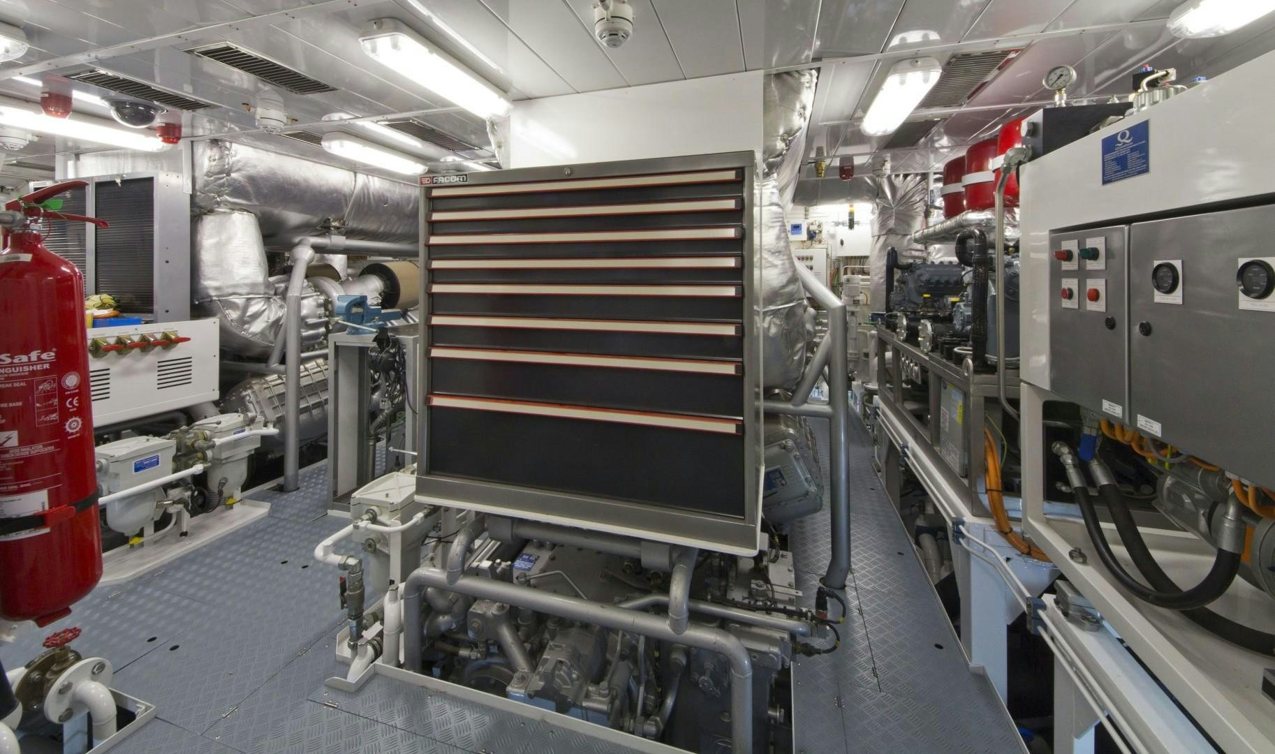 a large factory with machinery aboard LIBERTY Yacht for Sale