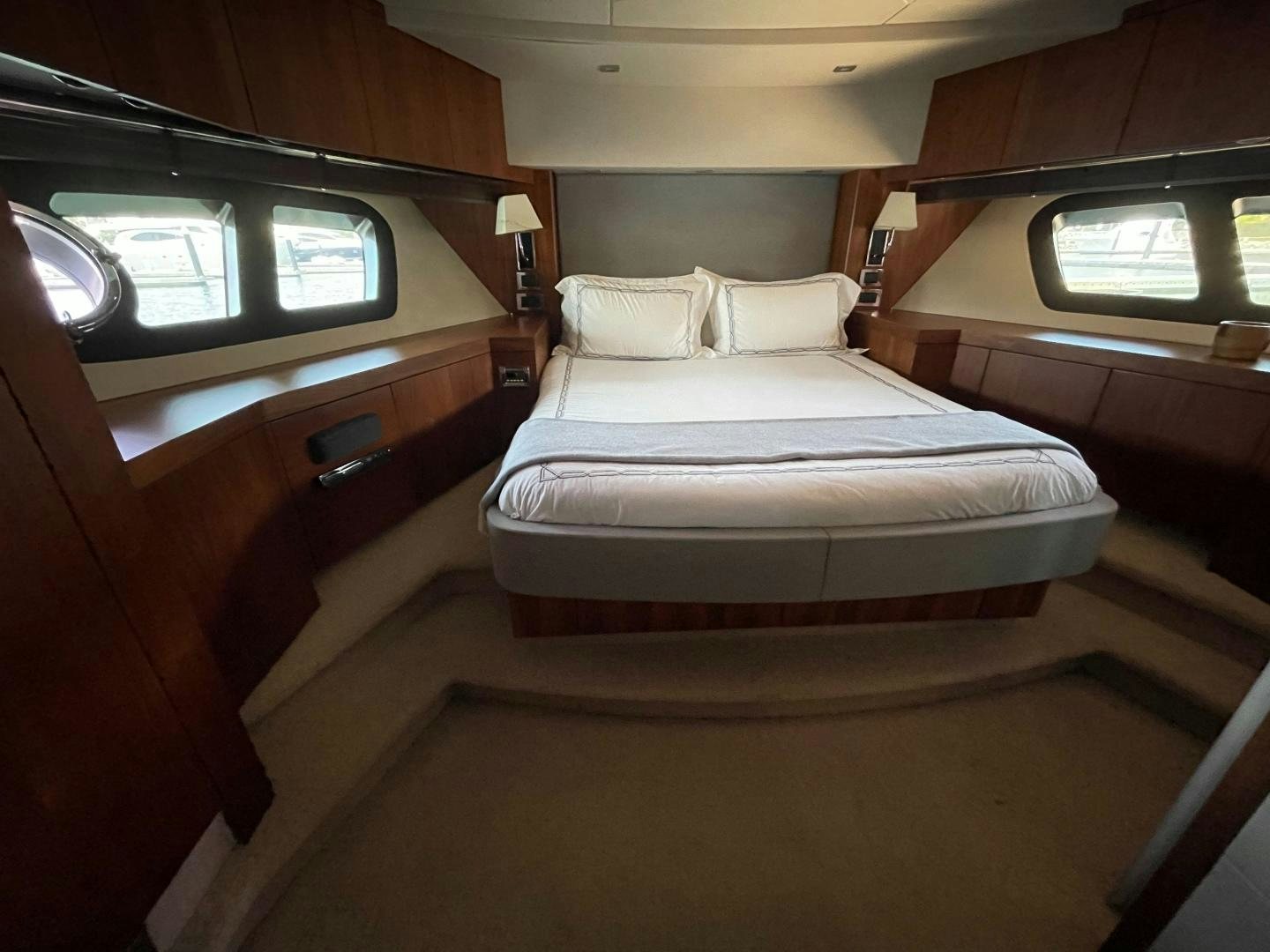 a bed in a cabin aboard TRAINERA Yacht for Sale