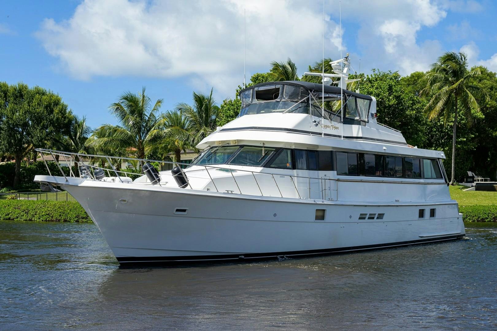 a white boat on water aboard GYPSY ROSE Yacht for Sale