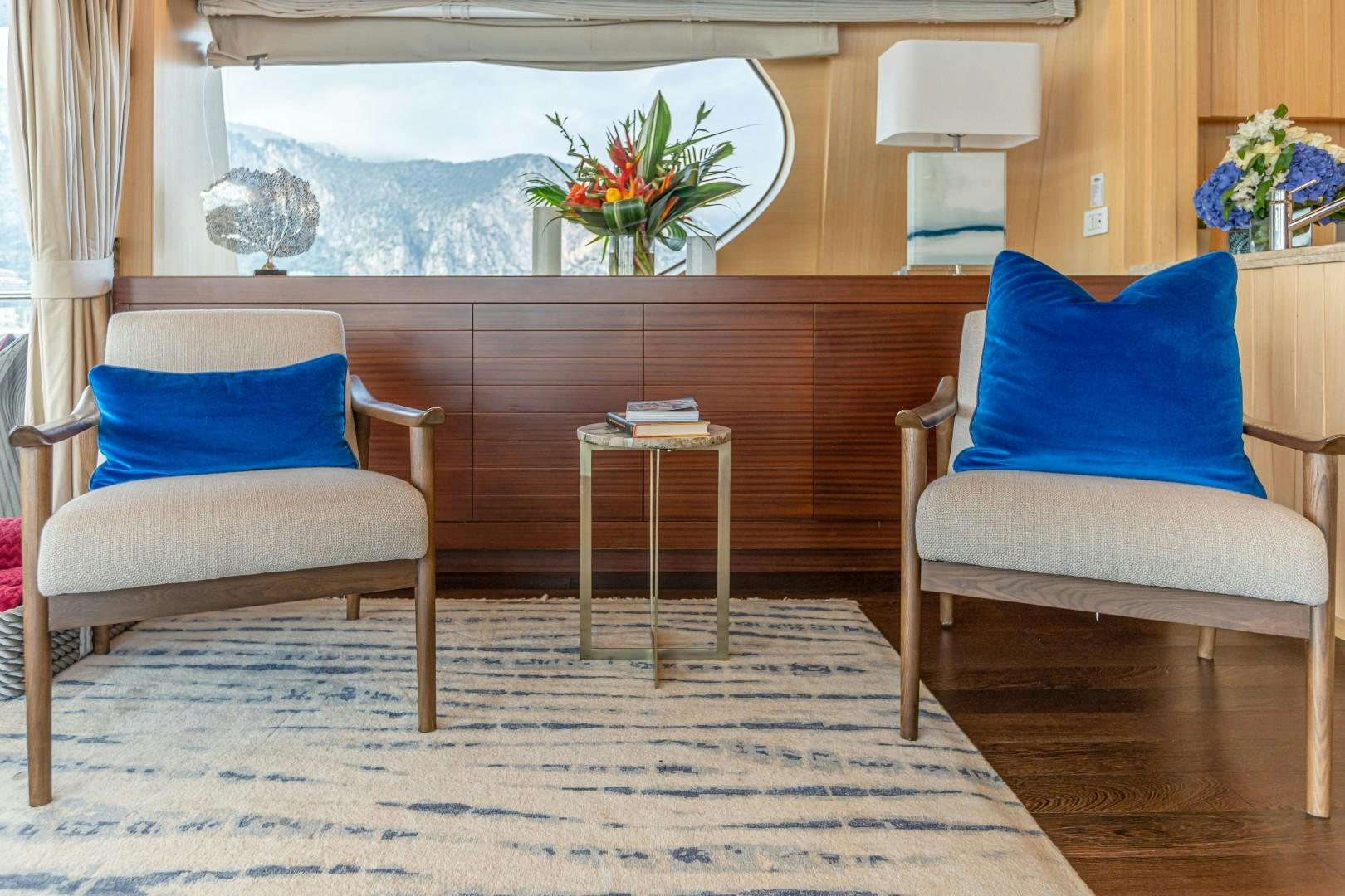 a room with a couch and a table aboard DYLAN ANNE Yacht for Sale