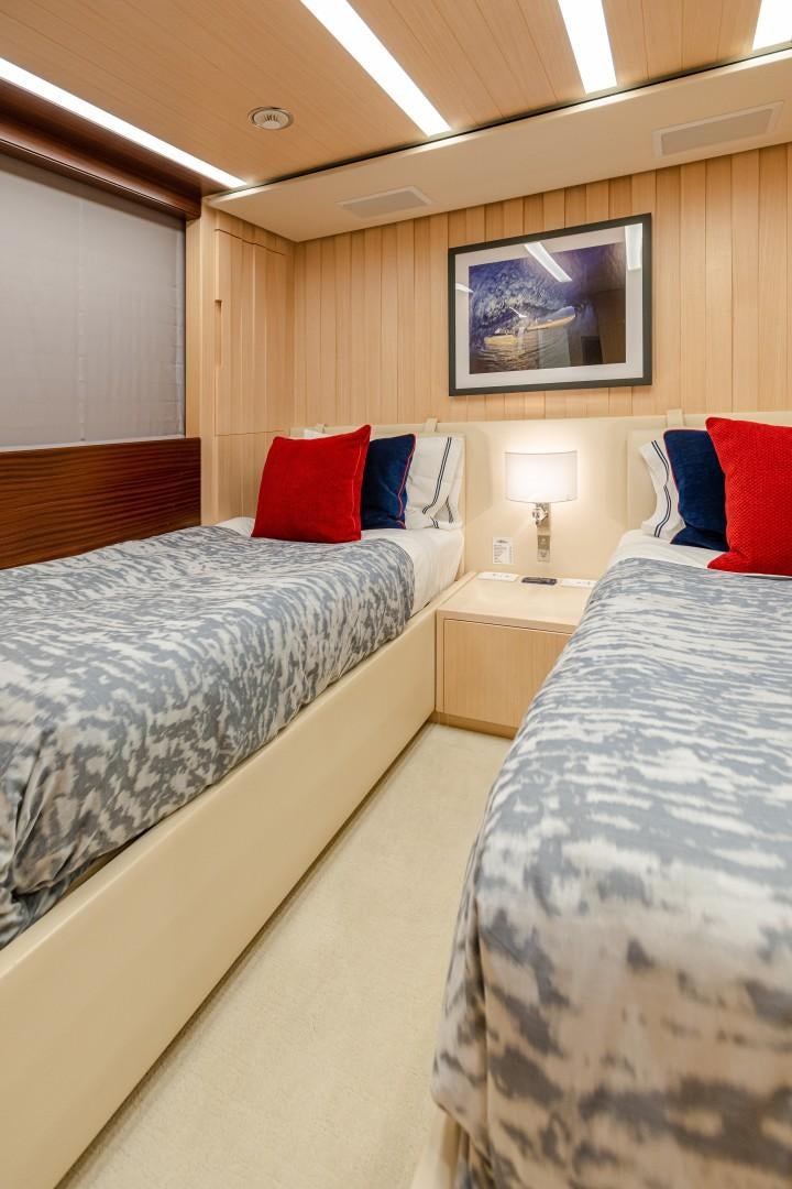 a couple of beds in a hotel room aboard DYLAN ANNE Yacht for Sale