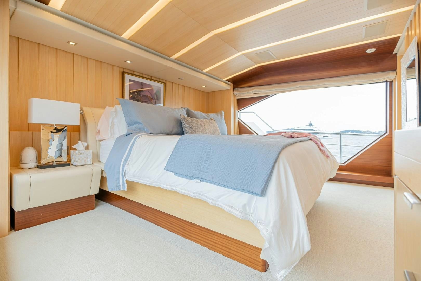 a room with two beds aboard DYLAN ANNE Yacht for Sale