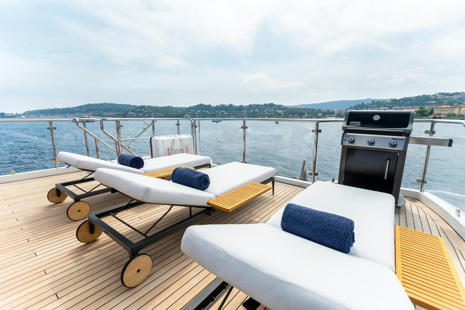 a boat on a deck aboard DYLAN ANNE Yacht for Sale