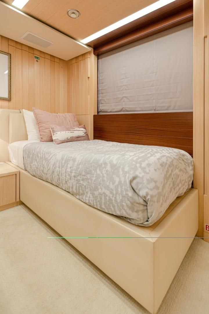 a bed in a room aboard DYLAN ANNE Yacht for Sale