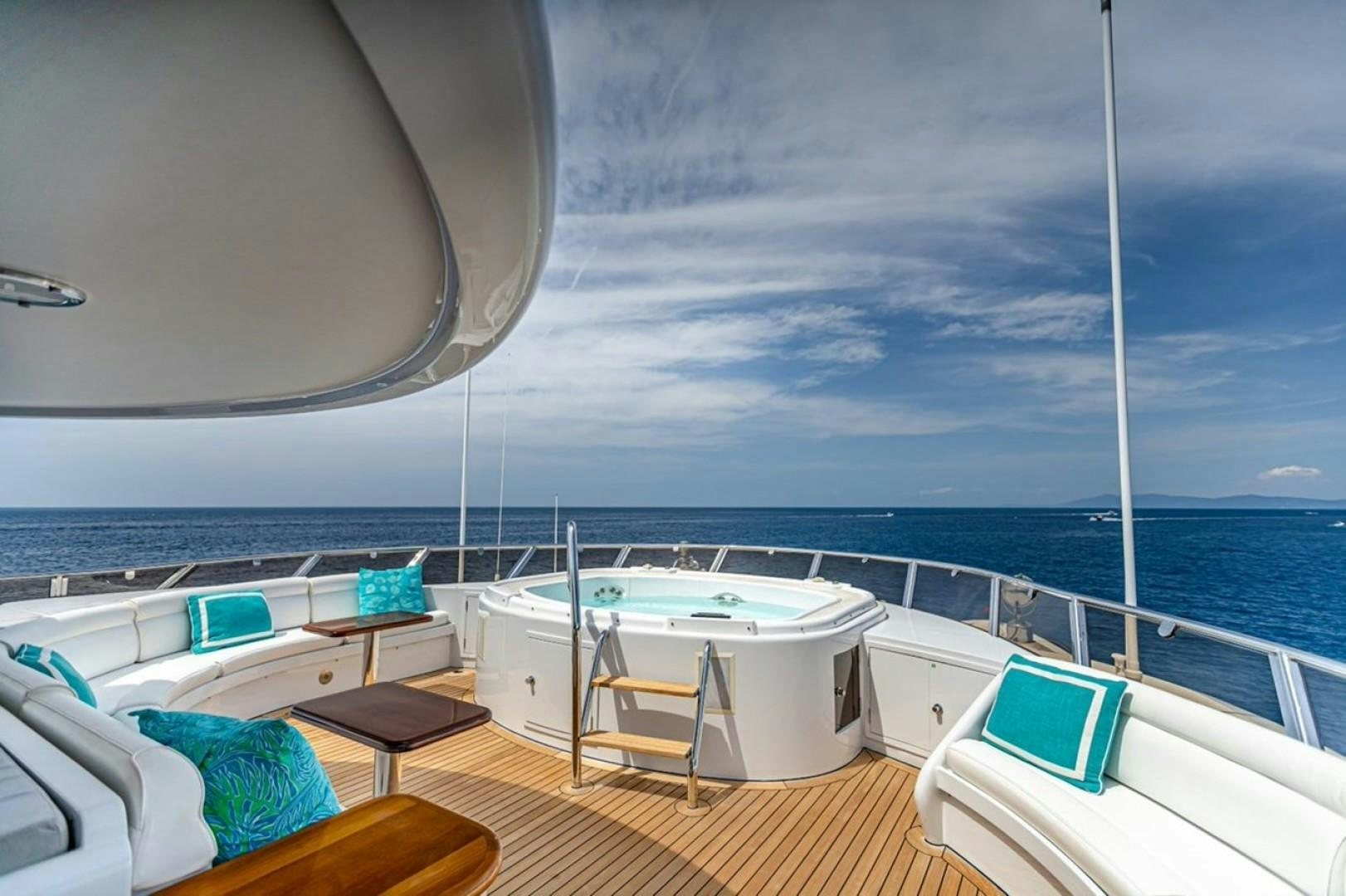 a boat on a deck aboard TASIA Yacht for Sale