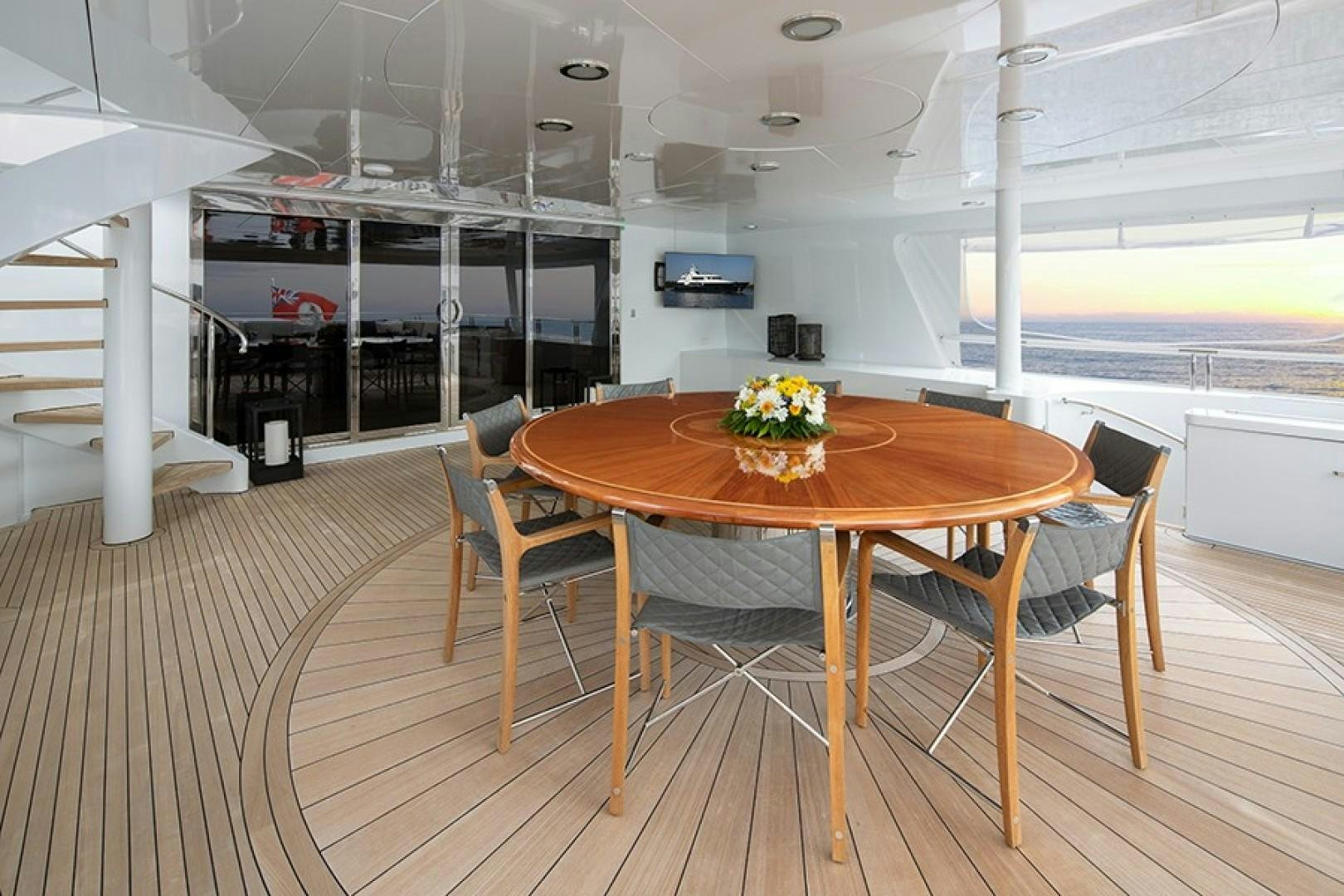 a table and chairs in a room aboard BACCHUS "NAME RESERVED" Yacht for Sale