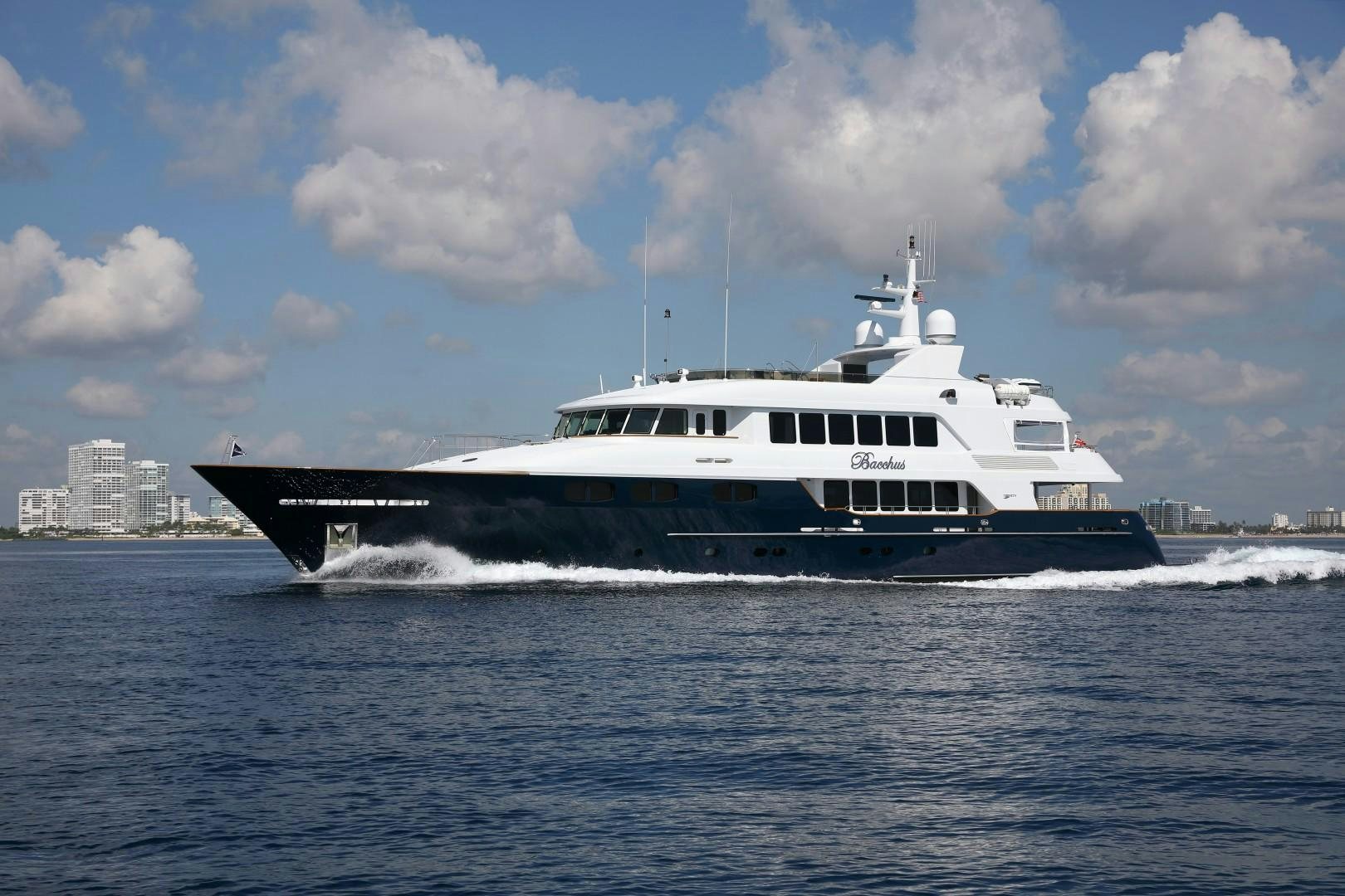 a large white boat aboard BACCHUS "NAME RESERVED" Yacht for Sale