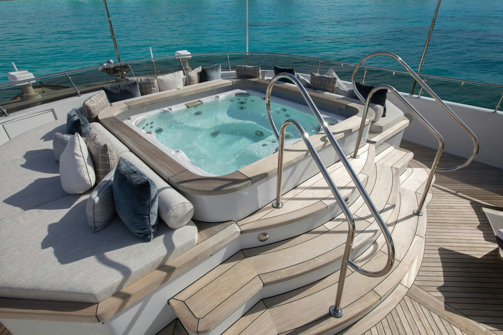 a boat on a dock aboard BACCHUS "NAME RESERVED" Yacht for Sale